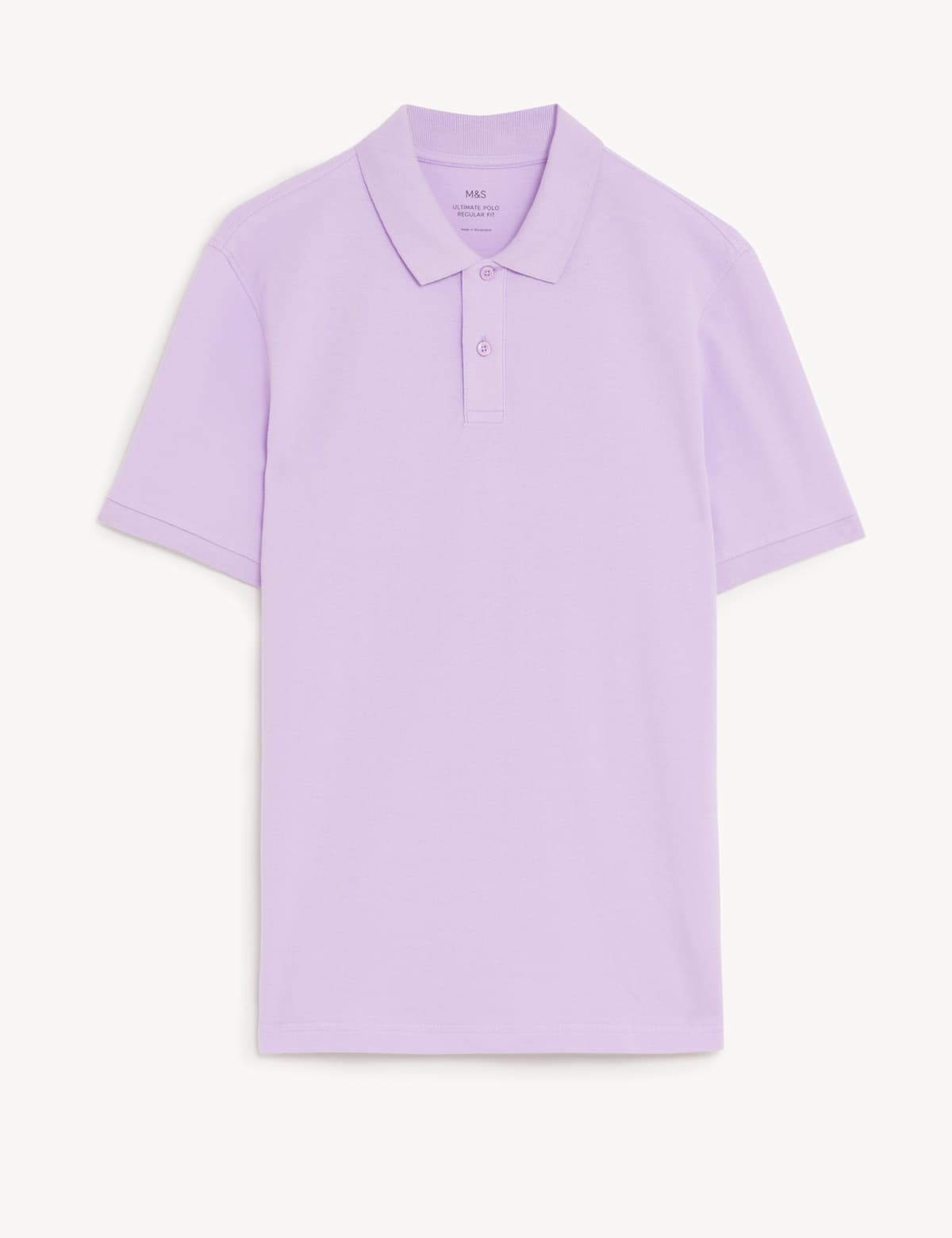 

Marks & Spencer Pure Cotton Pique Regular Fit Polo Shirt (MALE, SOFT LILAC, L-REG)