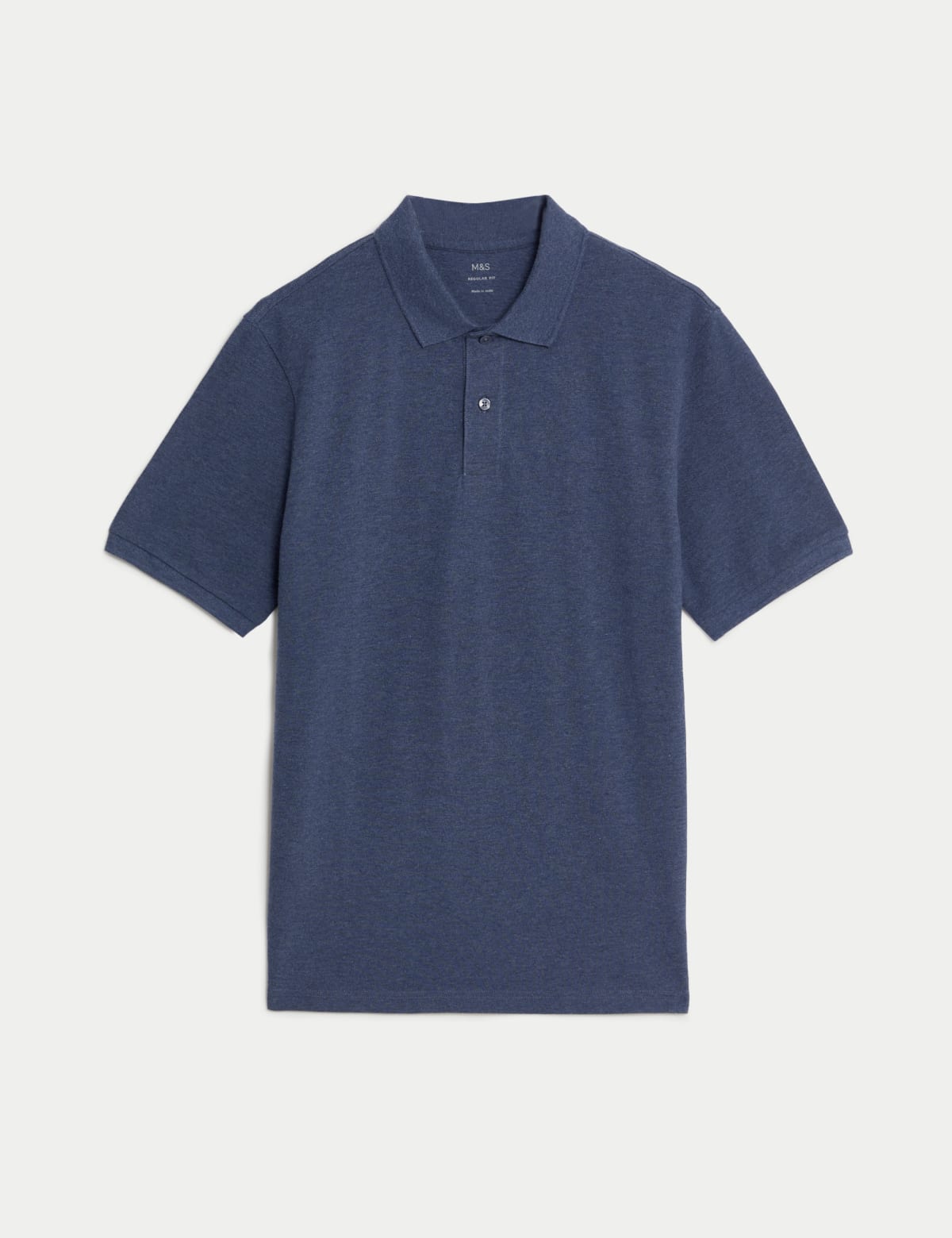 

Marks & Spencer Pure Cotton Pique Regular Fit Polo Shirt (MALE, DENIM, XXXL-REG)