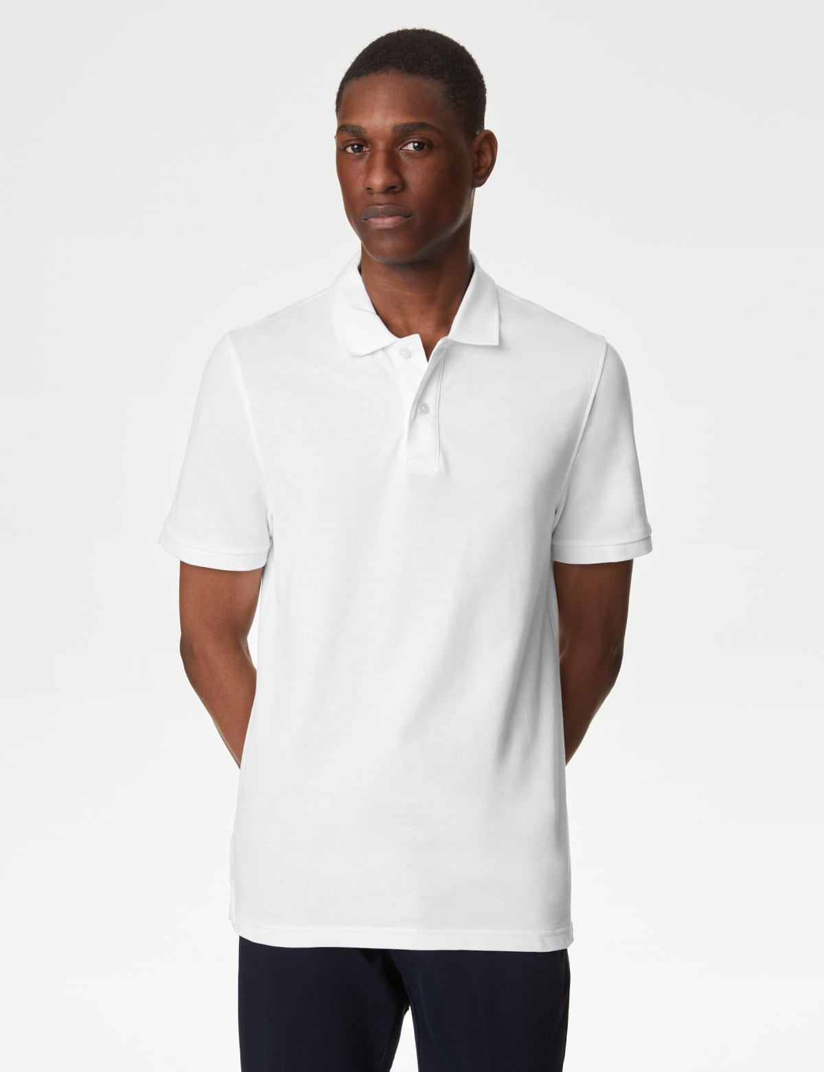 

Marks & Spencer Slim Fit Pure Cotton Pique Polo Shirt (MALE, WHITE, XL-REG)