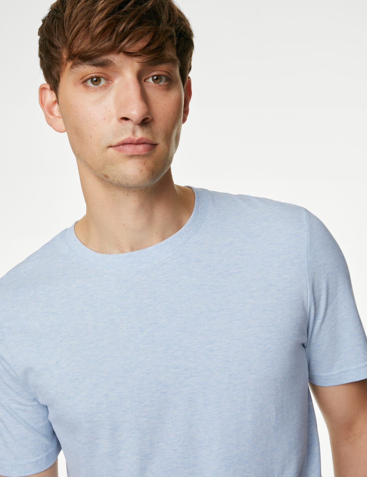 

Marks & Spencer Regular Fit Pure Cotton Crew Neck T-Shirt (MALE, PALE BLUE, M-REG)