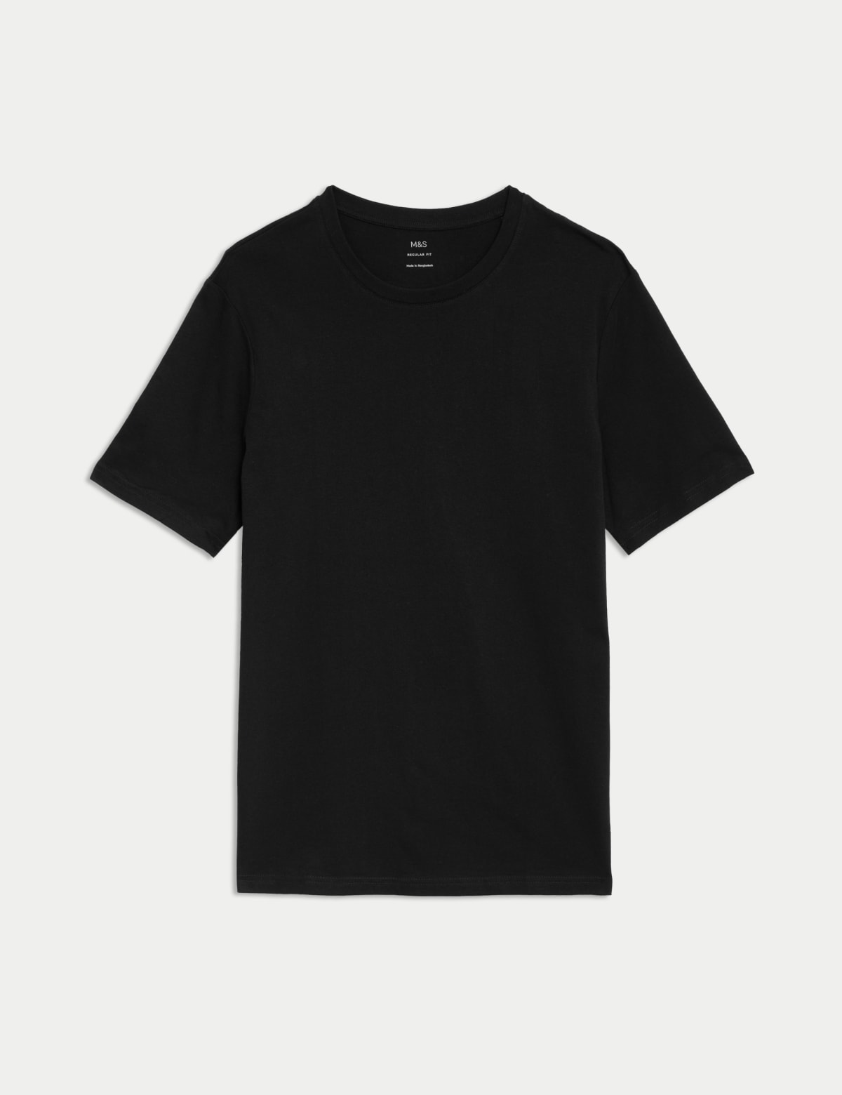 

Marks & Spencer Regular Fit Pure Cotton Crew Neck T-Shirt (MALE, BLACK, XXXXL-REG)