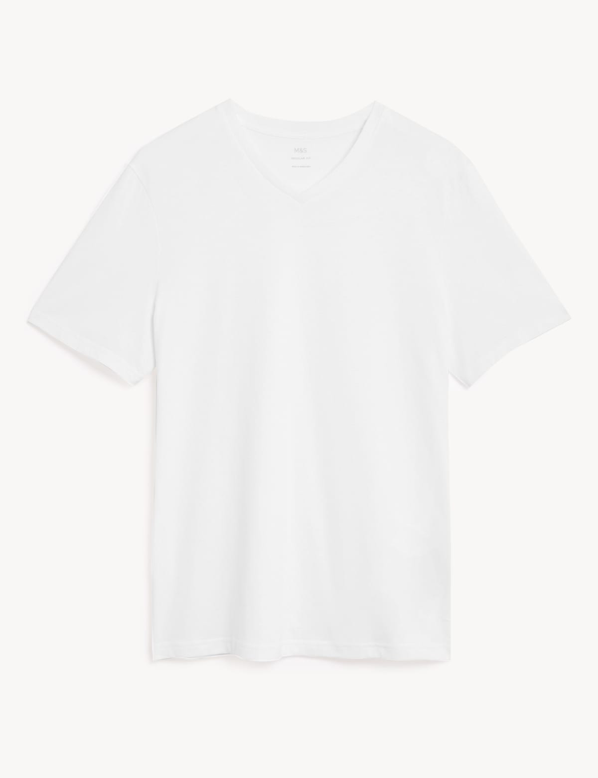 

Marks & Spencer Pure Cotton V-Neck T-Shirt (MALE, WHITE, M-REG)