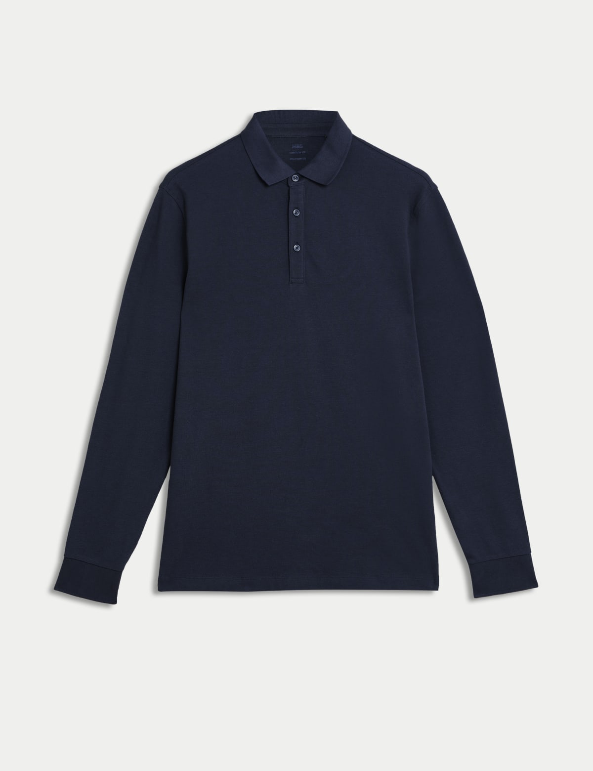 

Marks & Spencer Pure Cotton Long Sleeve Polo Shirt (MALE, DARK NAVY, L-REG)