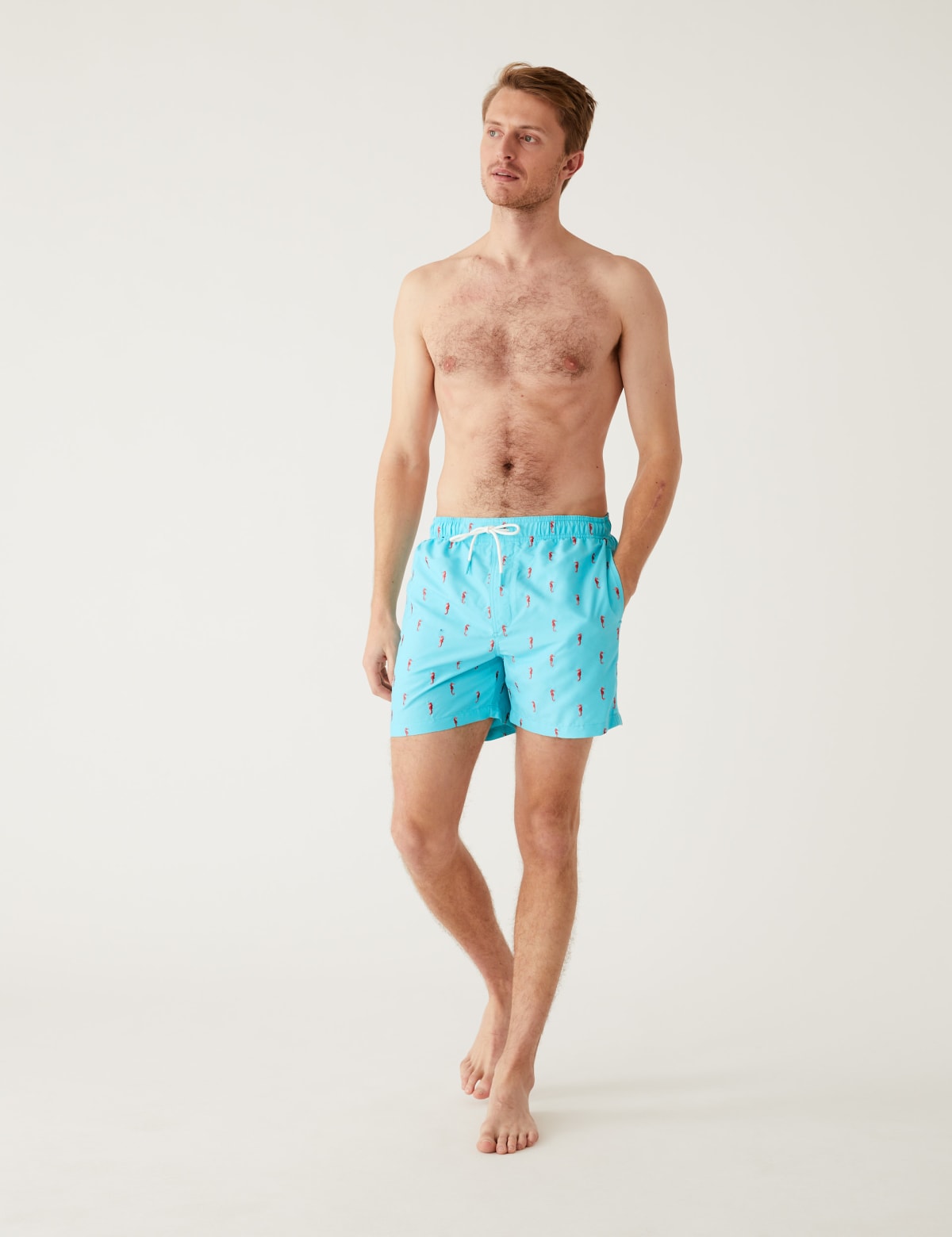 

Marks & Spencer Quick Dry Embroidered Swim Shorts (MALE, BRIGHT BLUE, L)