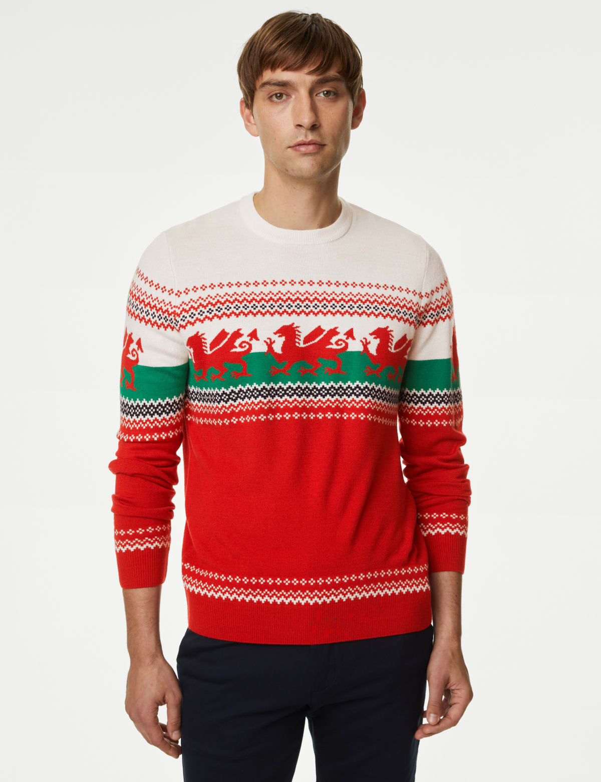 

Marks & Spencer Wales Christmas Jumper (MALE, GREEN MIX, M-REG)