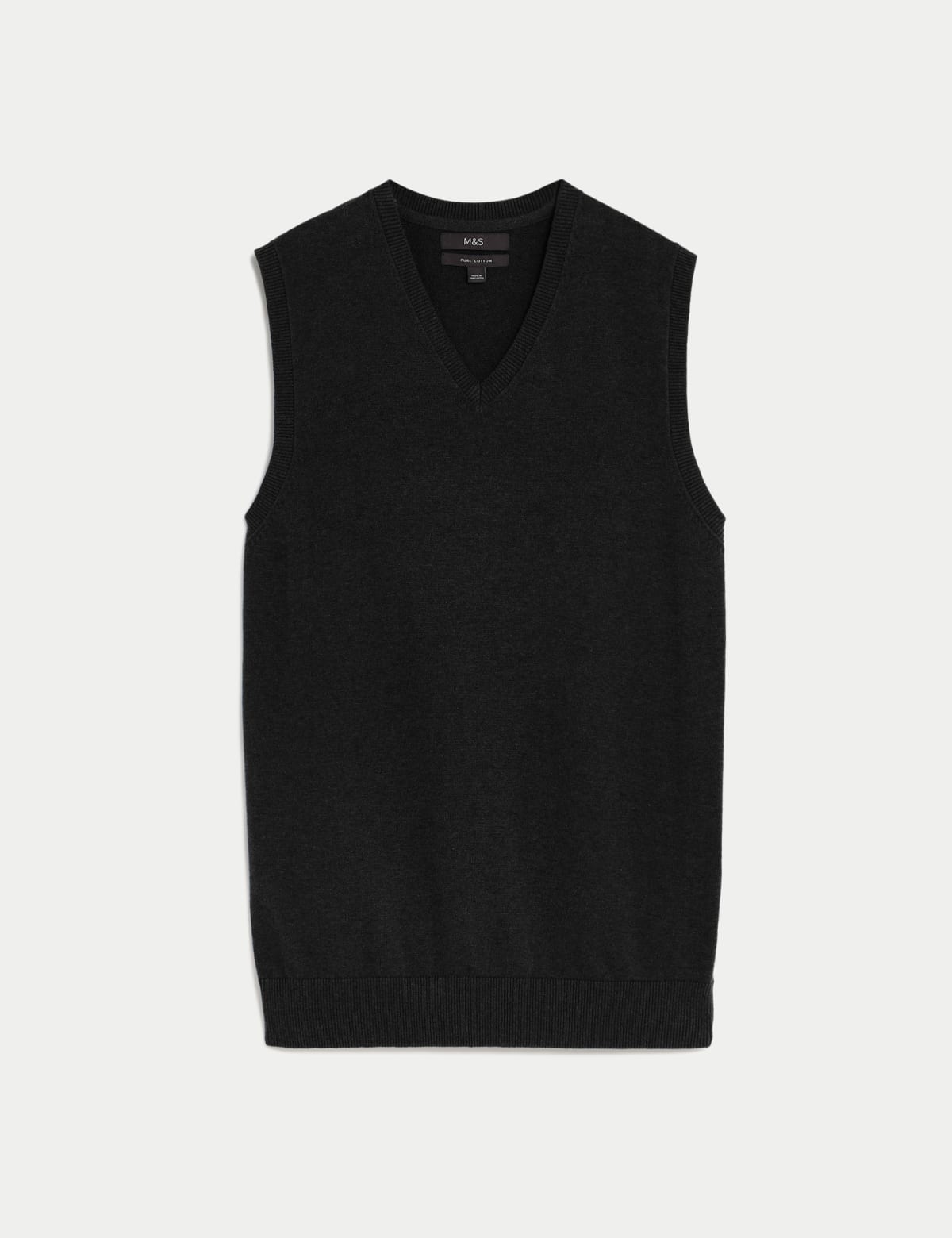 

Marks & Spencer Pure Cotton Sleeveless Jumper (MALE, BLACK, L-REG)