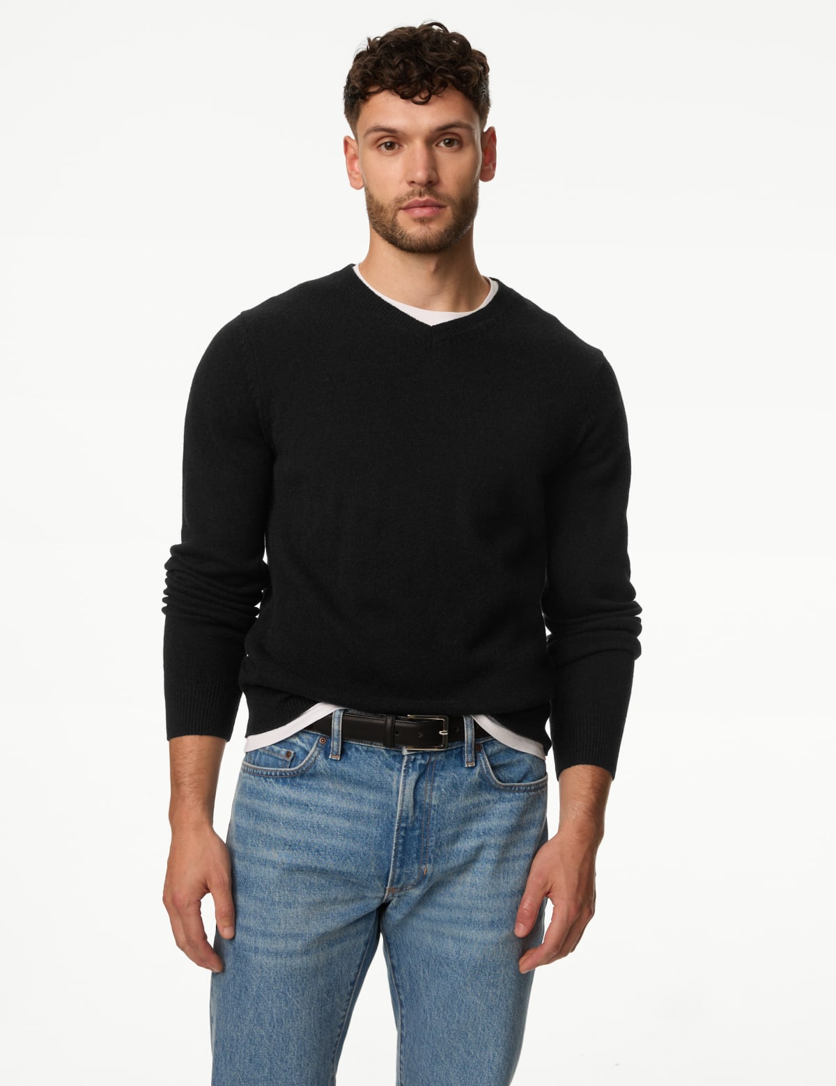 

Marks & Spencer Pure Extra Fine Lamsbwool V-Neck Jumper (MALE, BLACK, S-REG)