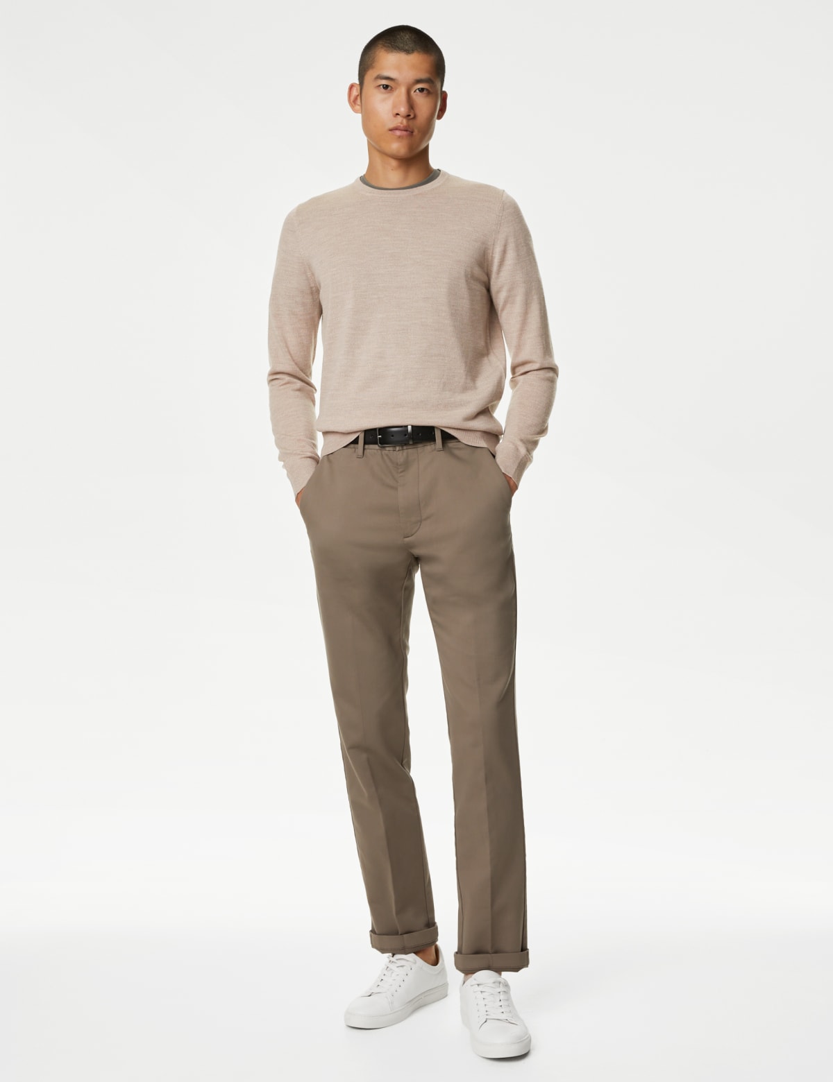 

Marks & Spencer Pure Extra Fine Merino Wool Crew Neck Jumper (MALE, LIGHT NATURAL, S-REG)