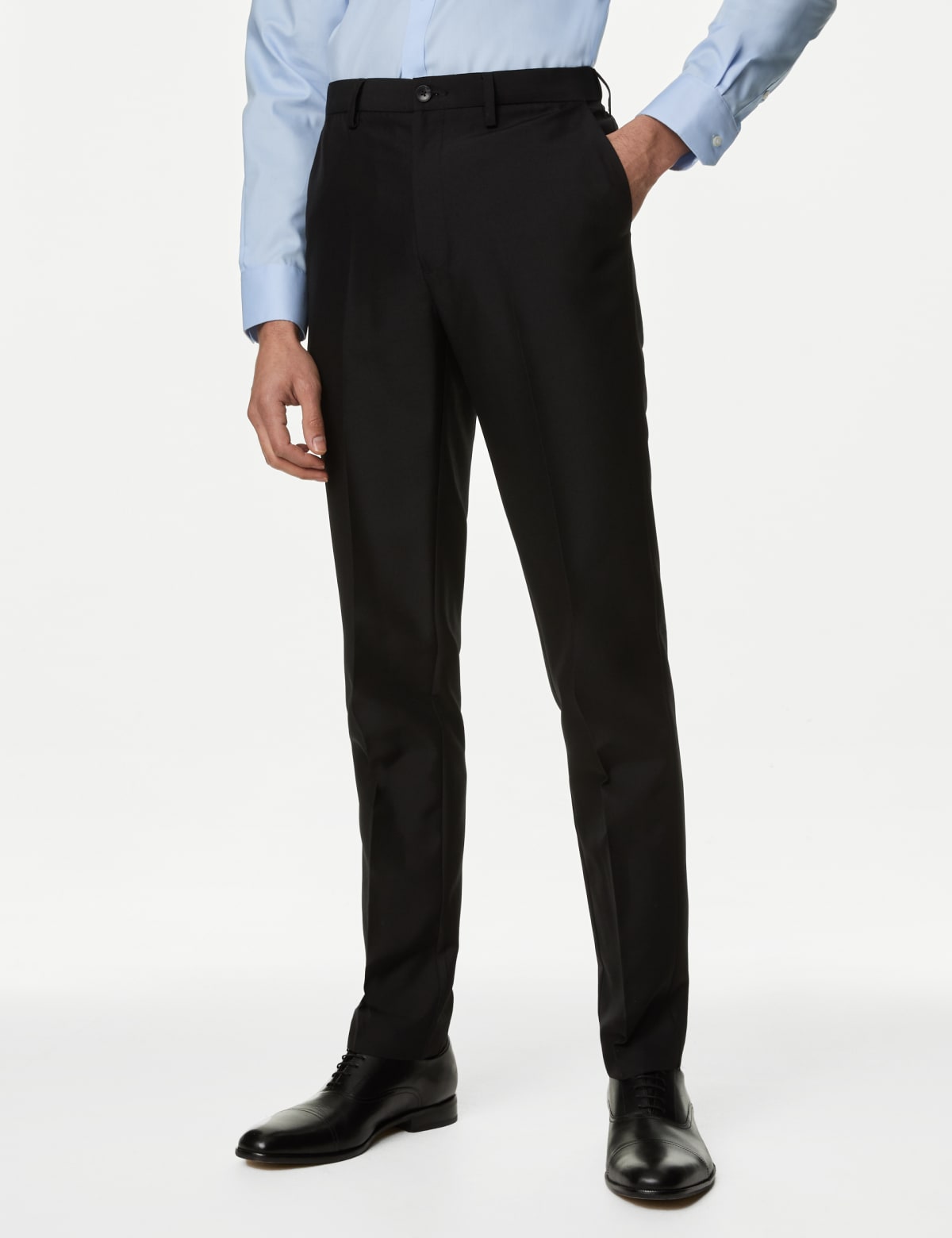 

Marks & Spencer Crease Resistant Slim Fit Flexi Waist Trouser (MALE, BLACK, 40-REG)