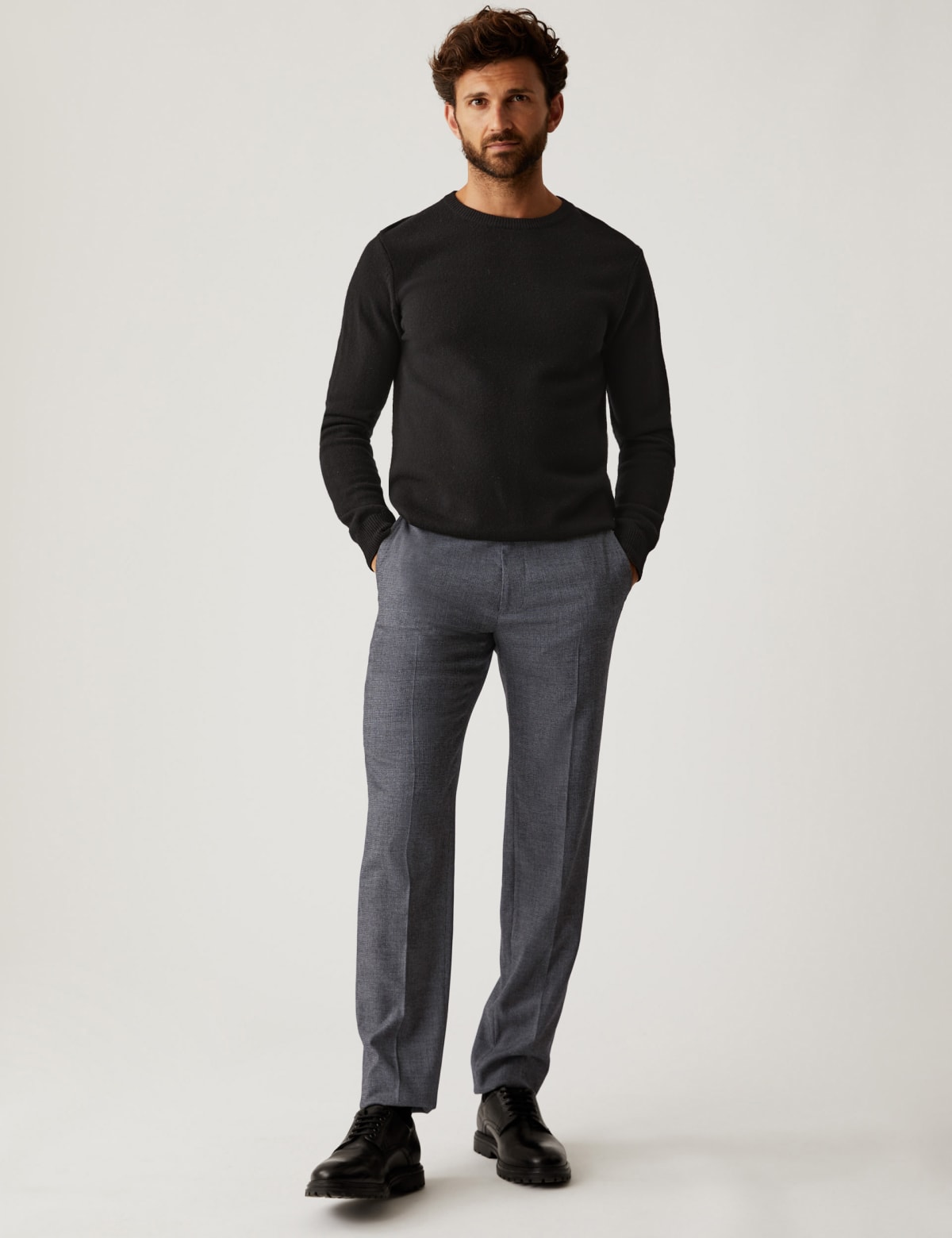 

Marks & Spencer Tailored Fit Textured Stretch Trousers (MALE, CHARCOAL, 42-LNG)
