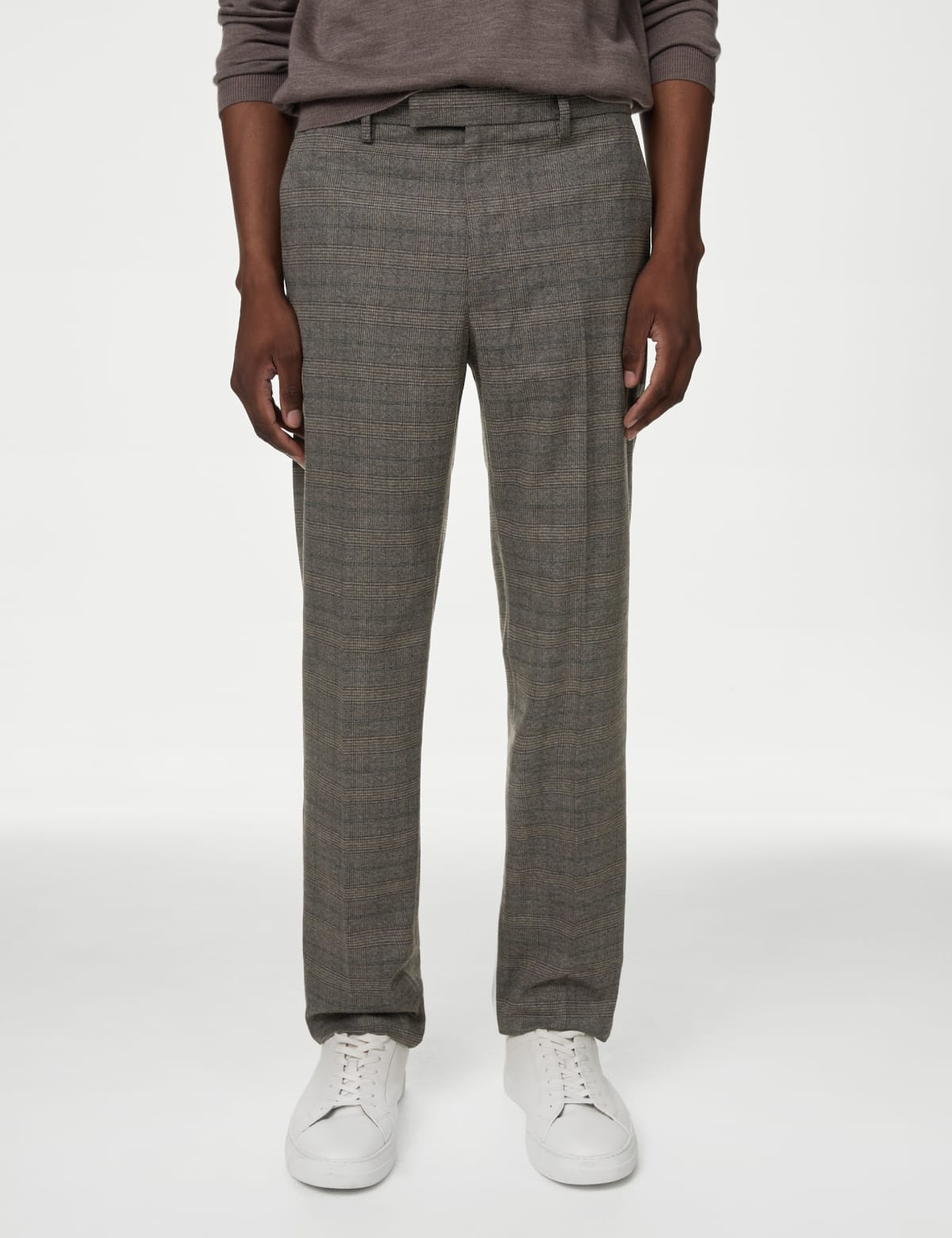 

Marks & Spencer Tailored Fit Check Active Waist Trousers (MALE, BROWN, 44-LNG)