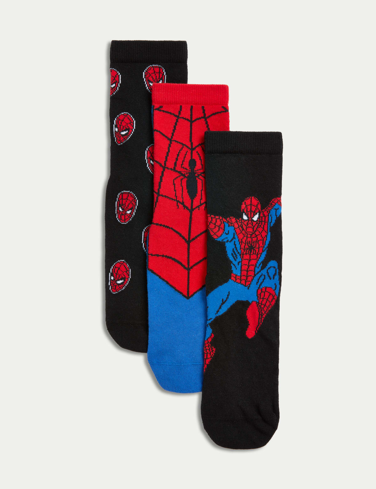 

Marks & Spencer 3pk Cotton Rich Spider-Man™ Socks (BOYS, RED MIX, 12+3+)