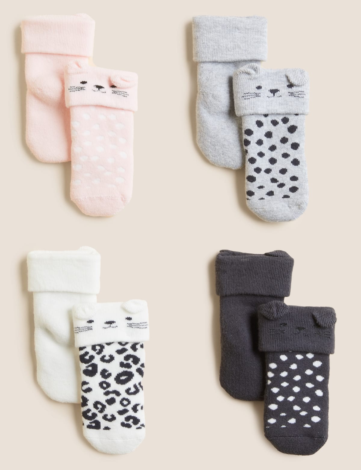 

Marks & Spencer 4pk Cotton Rich Leopard Baby Socks (0-3 Yrs) (GIRLS, MULTI, 0-6)