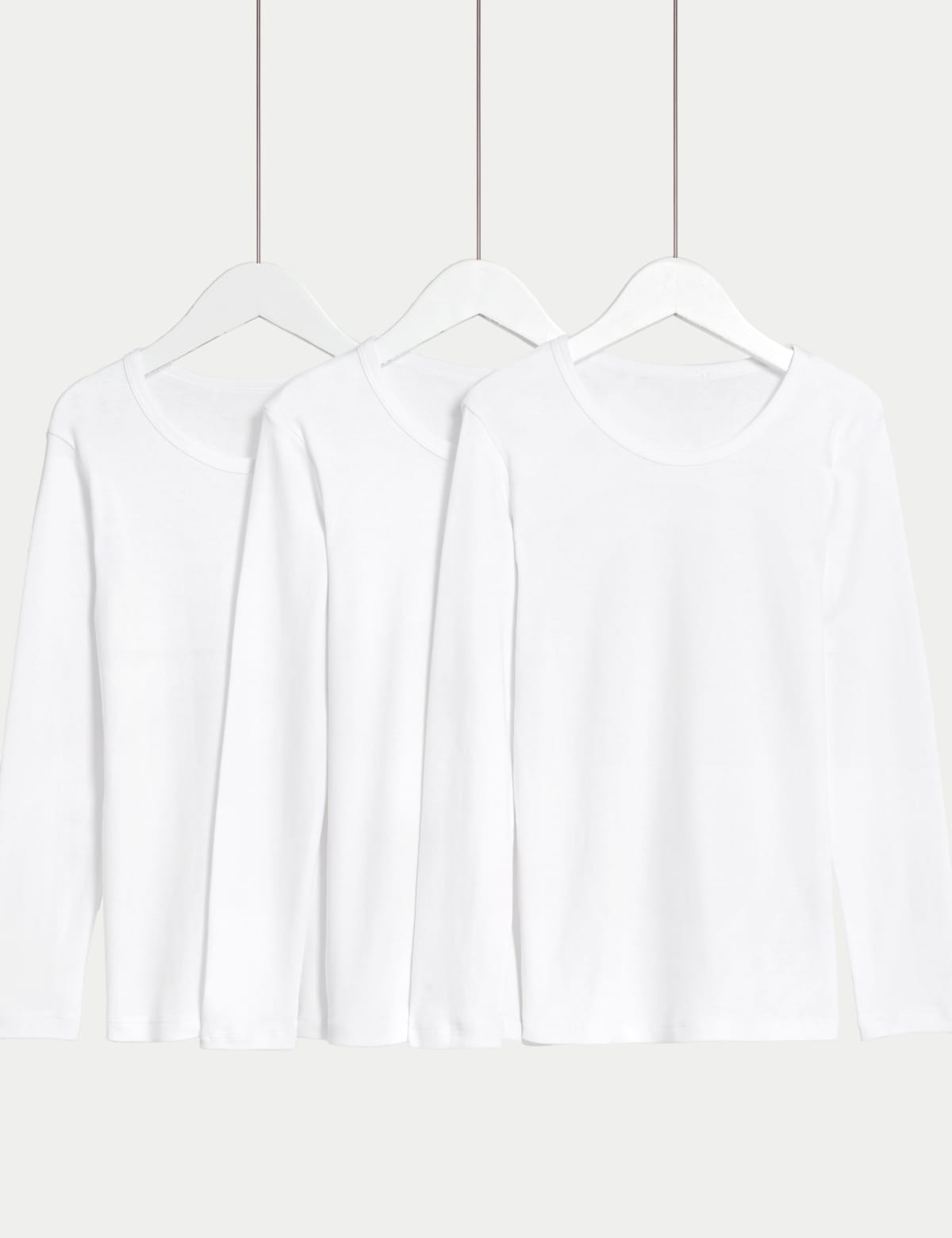 

Marks & Spencer 3pk Pure Cotton Long Sleeve Vests (2-14 Yrs) (BOYS, WHITE, 3-4 Y)