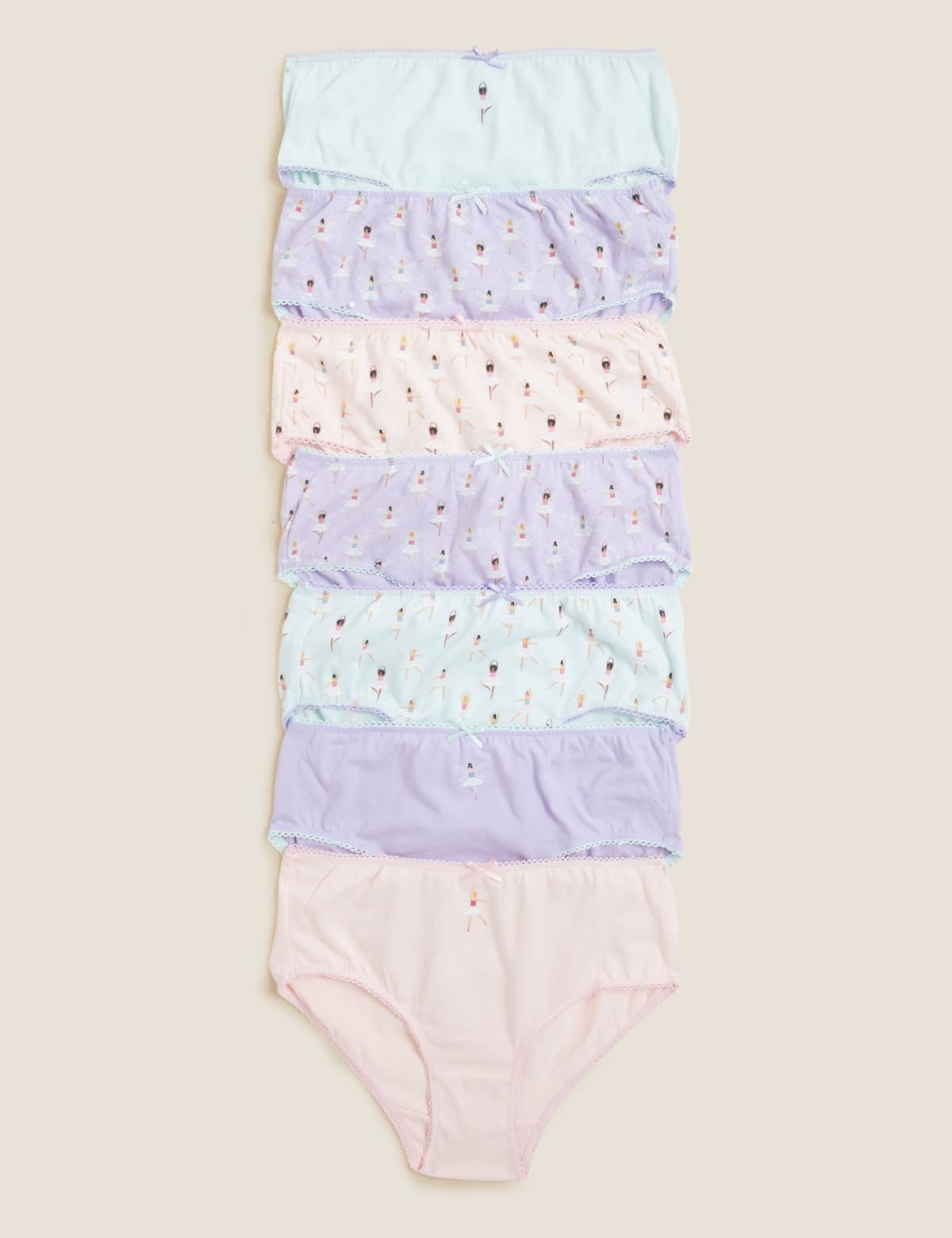 

Marks & Spencer 7pk Pure Cotton Ballerina Knickers (18 Mths - 14 Yrs) (GIRLS, MULTI, 7-8 Y)
