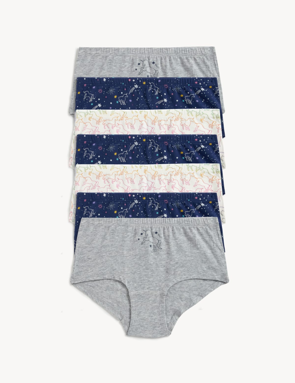 

Marks & Spencer 7pk Cotton Rich Unicorn Shorts (GIRLS, NAVY MIX, 7-8 Y)