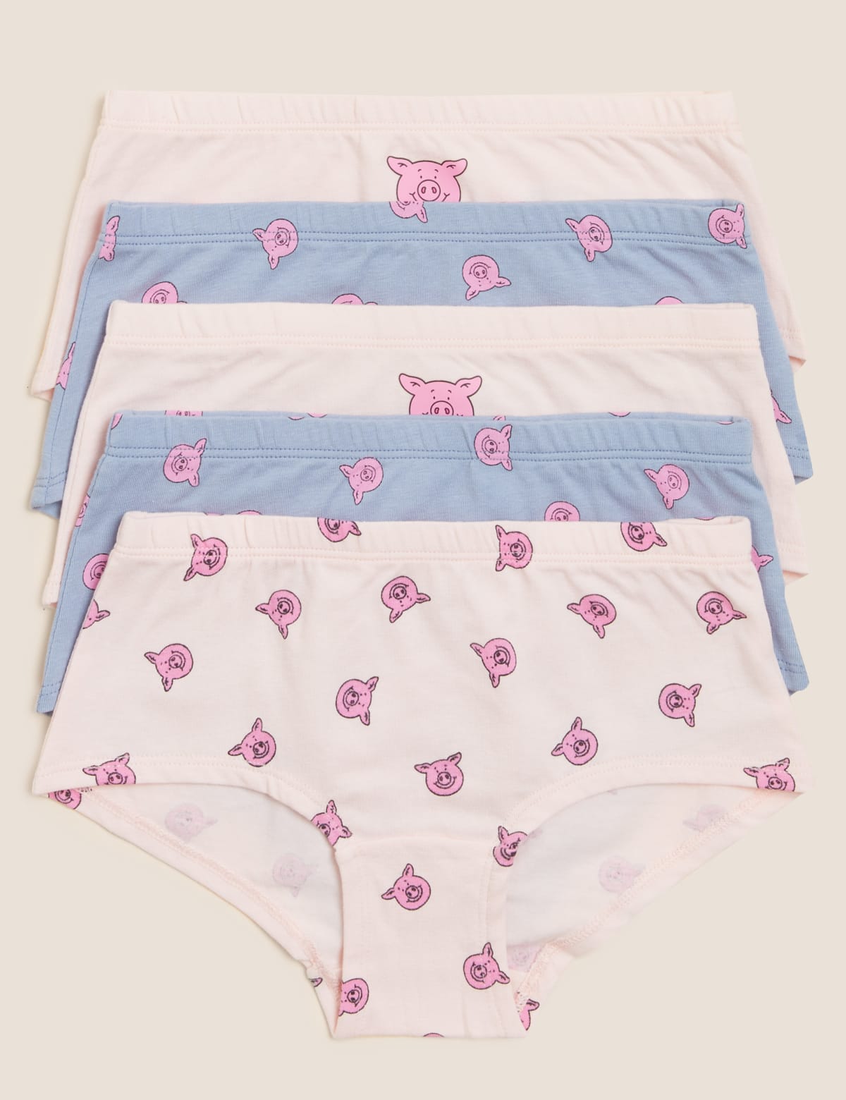 

Marks & Spencer 5pk Cotton with Stretch Percy Pig™ Shorts (GIRLS, PINK MIX, 13-14)