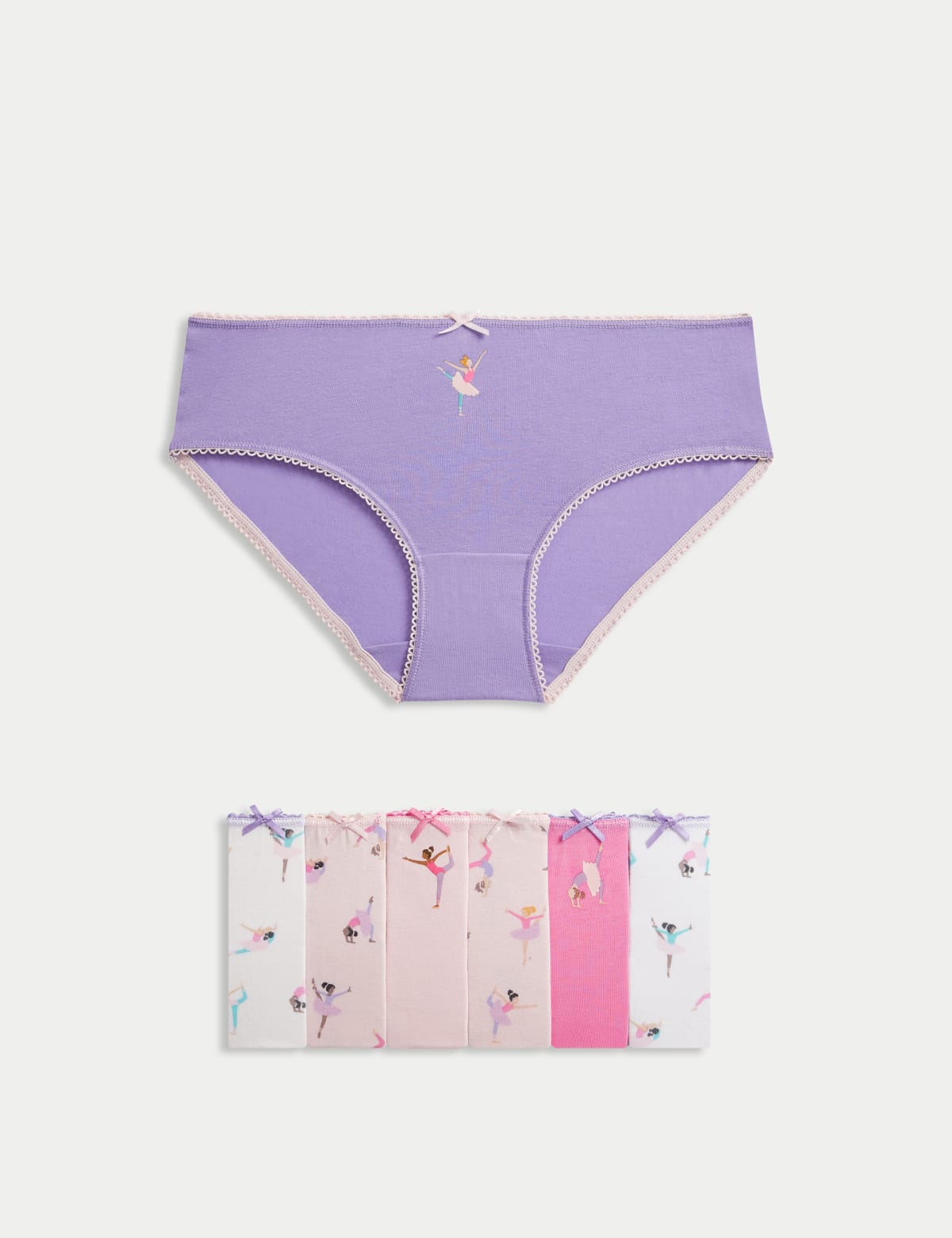 

Marks & Spencer 7pk Cotton with Stretch Ballerina Knickers (2-12 Yrs) (GIRLS, MULTI, 11-12)