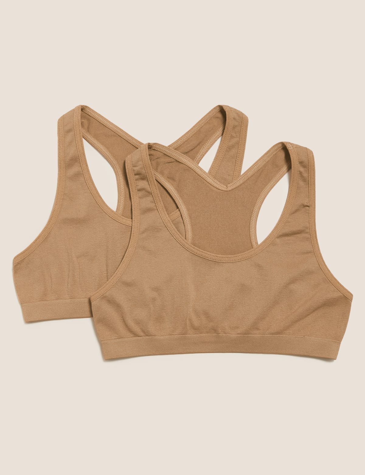 

Marks & Spencer 2pk Seamfree Crop Tops (6-16 Yrs) (GIRLS, RICH AMBER, 12-14)