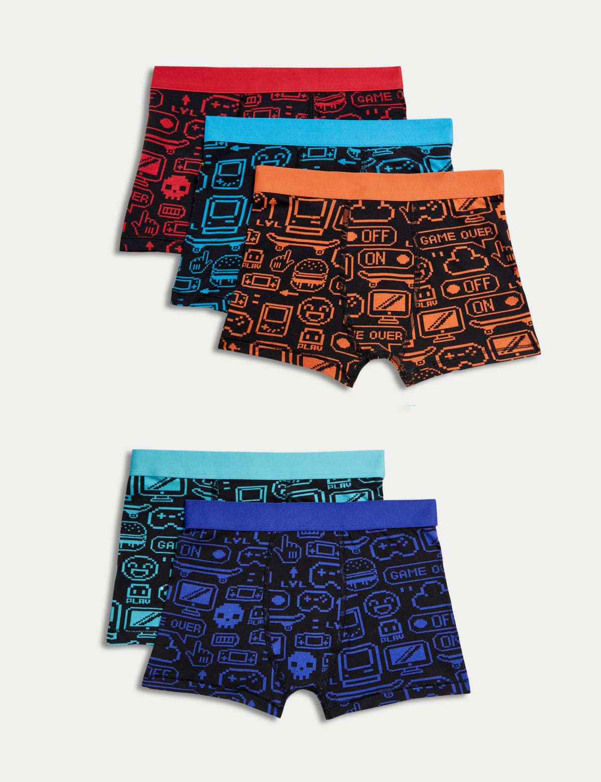 

Marks & Spencer 5pk Cotton with Stretch Gaming Trunks (5-16 Yrs) (BOYS, MULTI, 11-12)