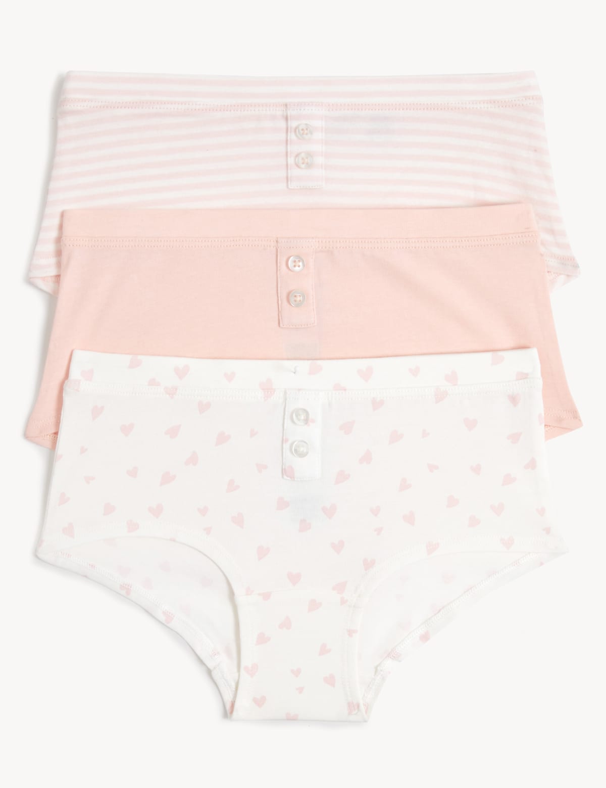 

Marks & Spencer 3pk Cotton with Stretch Patterned Shorts (GIRLS, PINK MIX, 13-14)