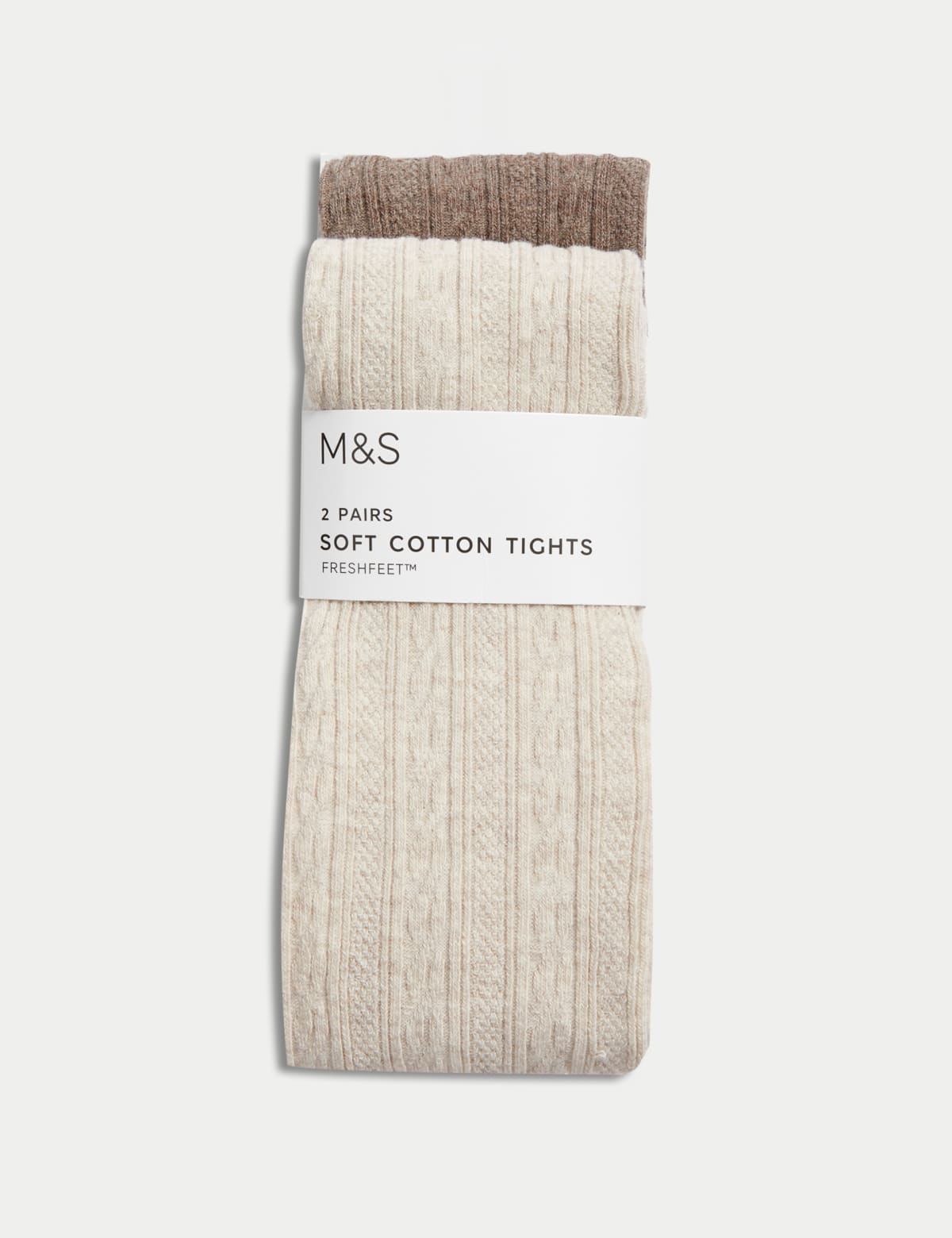 

Marks & Spencer 2pk Cotton Rich Cable Knit Tights (2-14 Yrs) (GIRLS, NEUTRAL, 11-12)