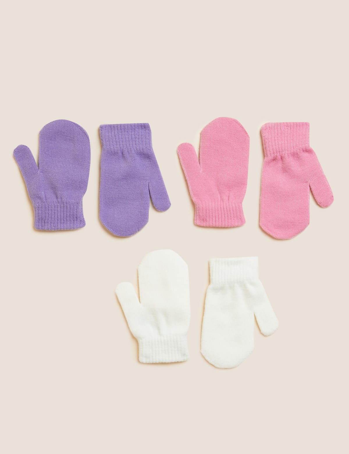 

Marks & Spencer Kids' 3pk Mittens (GIRLS, CHILLI)