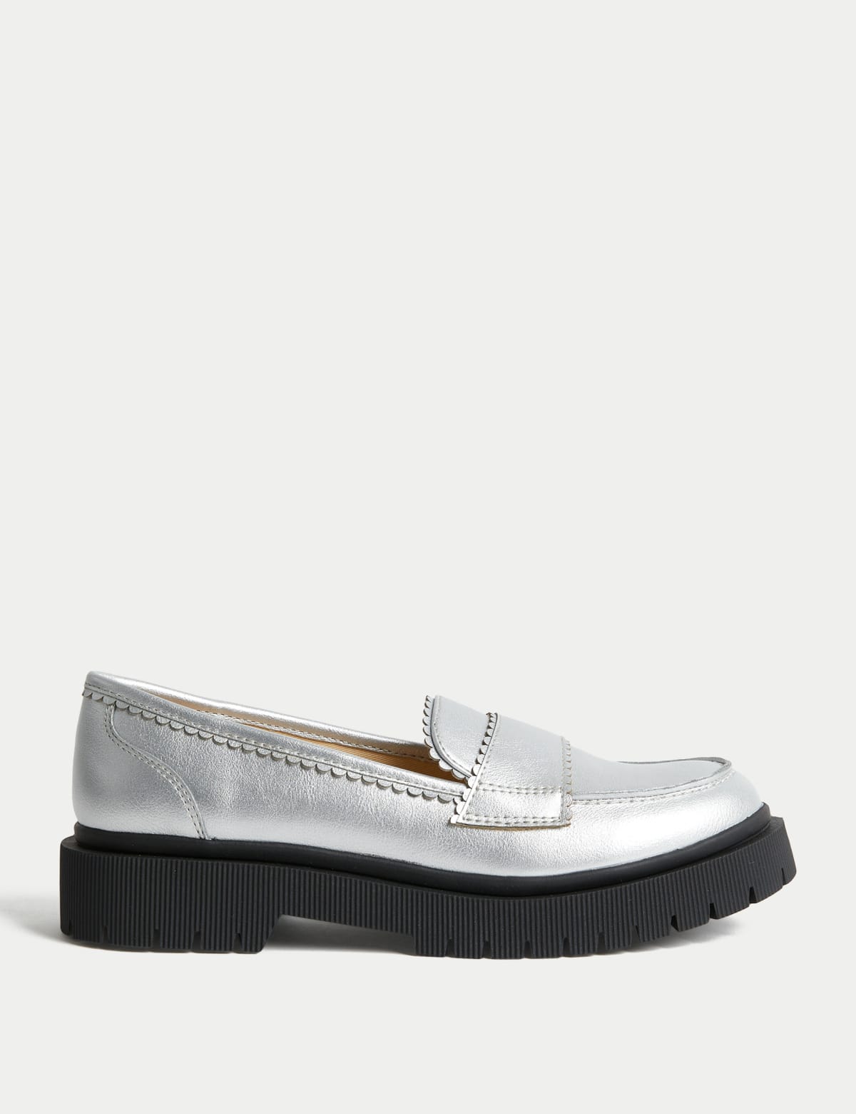 

Marks & Spencer Kids' Freshfeet™ Loafers (13 Small- 6 Large) (GIRLS, SILVER, 6 L)