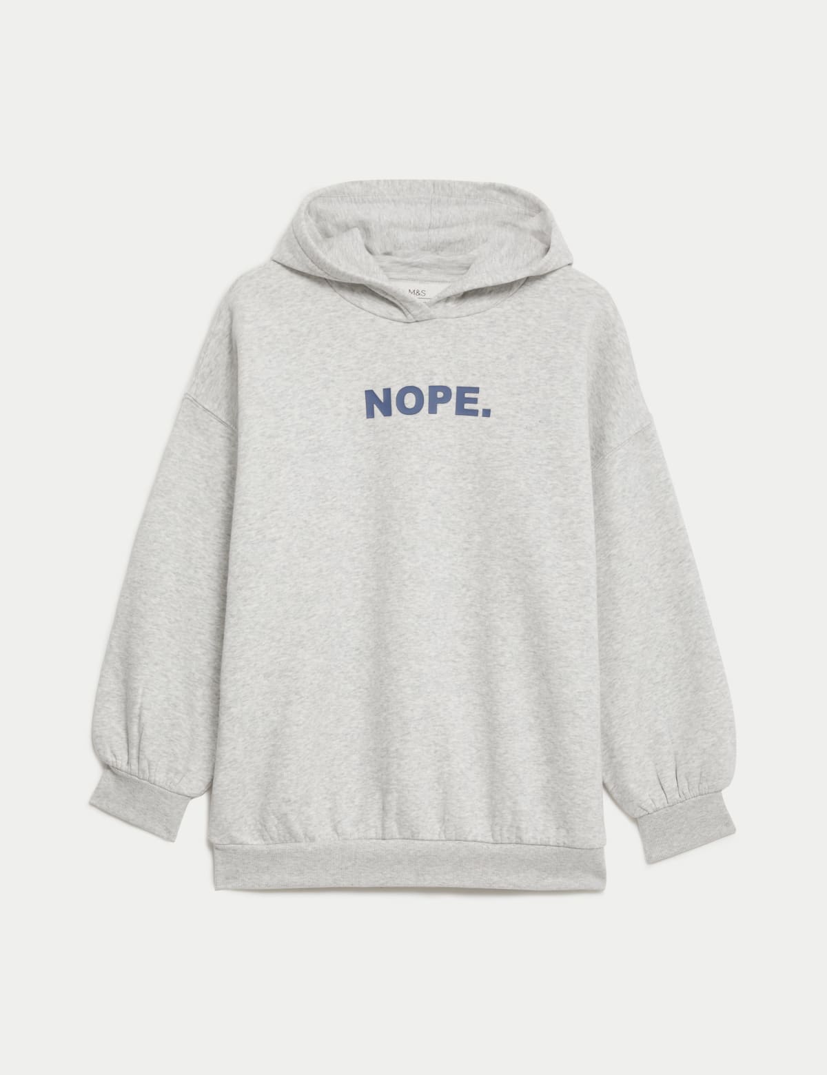 

Marks & Spencer Cotton Rich Nope Slogan Hoodie (6-16 Yrs) (GIRLS, GREY, 6-7 Y)