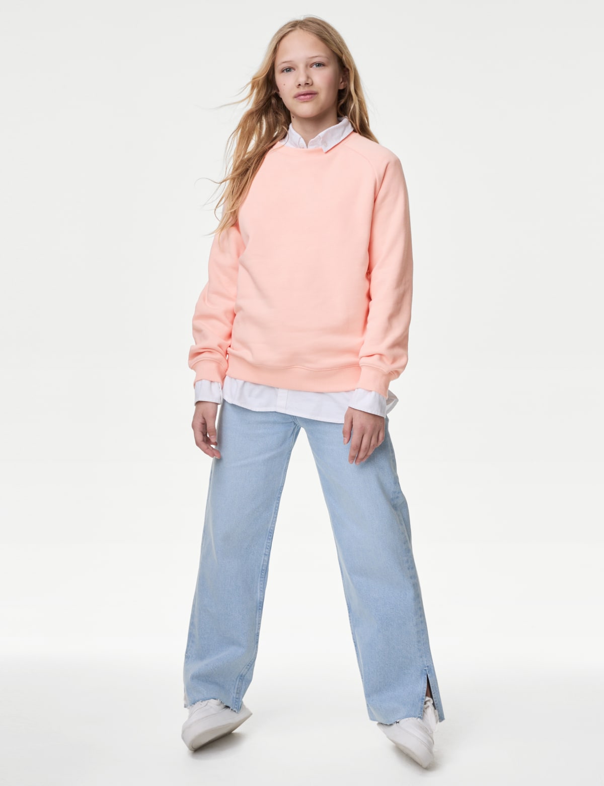 

Marks & Spencer Unisex Cotton Rich Sweatshirt (6-16 Yrs) (GIRLS, CORAL, 13-14)