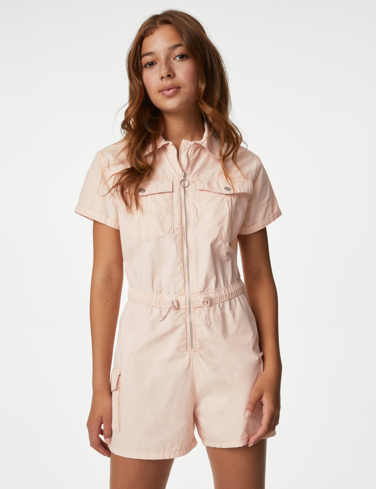 

Marks & Spencer Pure Cotton Playsuit (6-16 Yrs) (GIRLS, PEACH, 9-10Y)