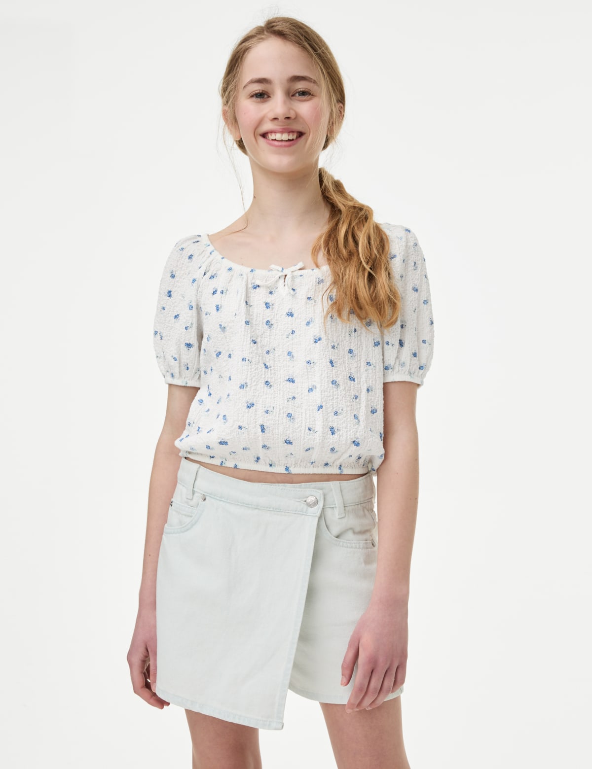 

Marks & Spencer Cotton Rich Patterned Top (6-16 Yrs) (GIRLS, IVORY MIX, 7-8 Y)