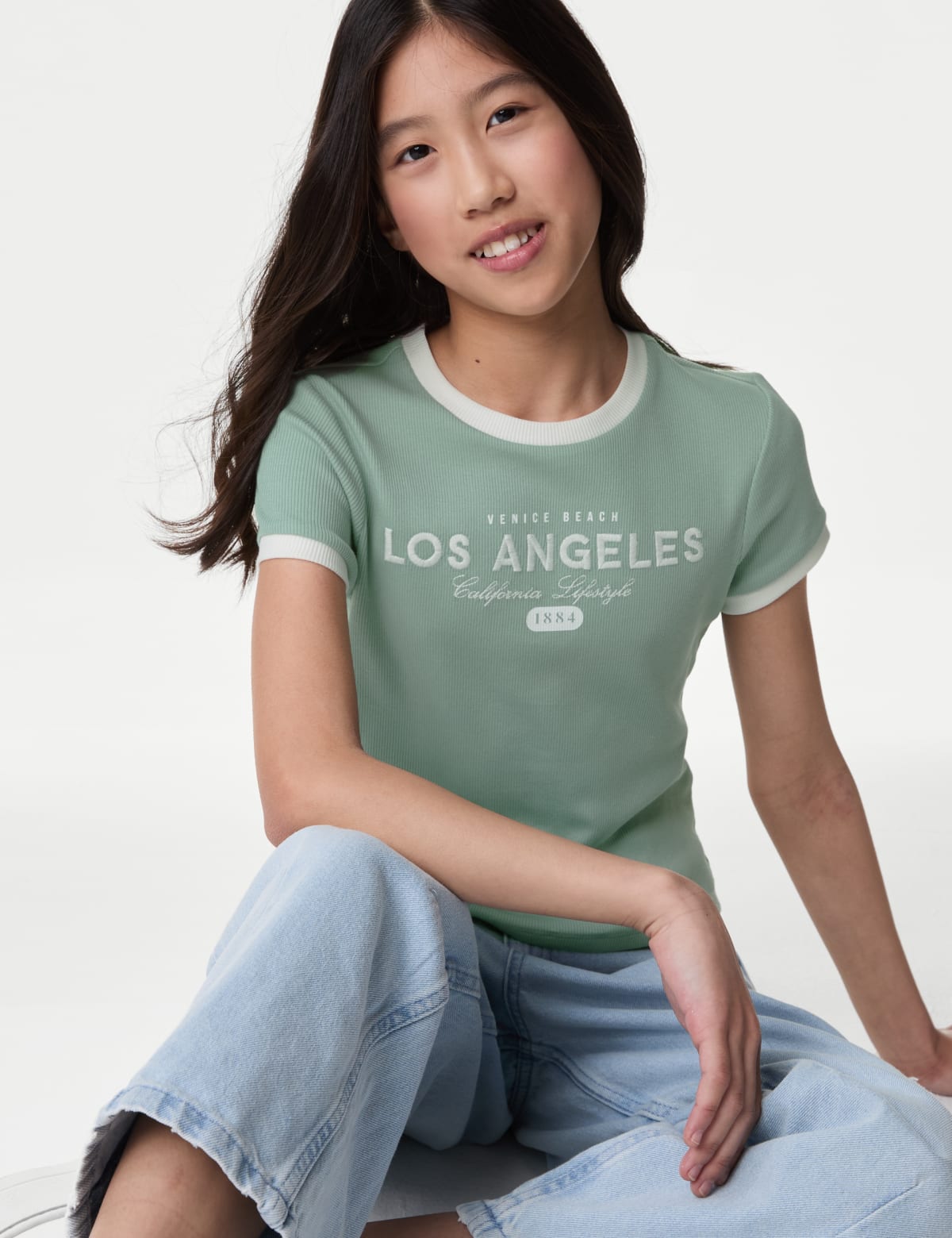 

Marks & Spencer Cotton Rich Ribbed Slogan T-Shirt (6-16 Yrs) (GIRLS, GREEN, 6-7 Y)