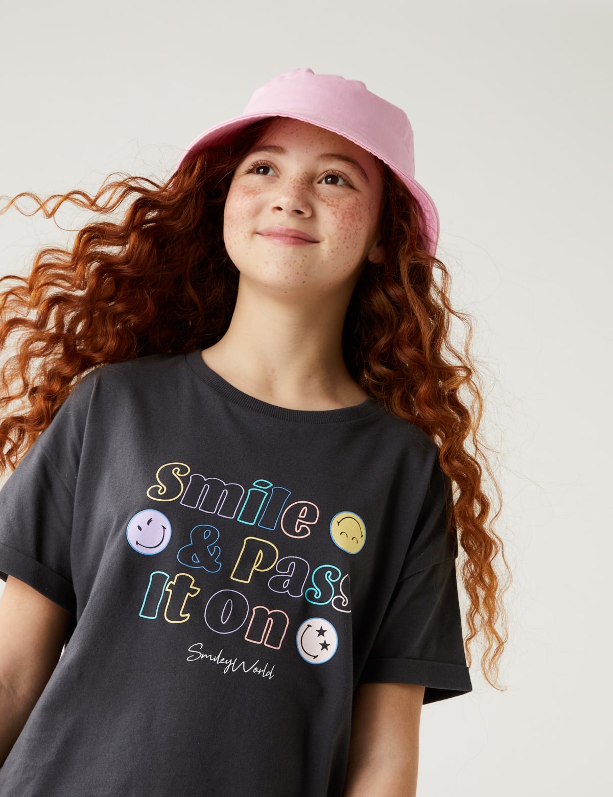 

Marks & Spencer Pure Cotton SmileyWorld® Slogan T-Shirt (GIRLS, CHARCOAL, 13-14)