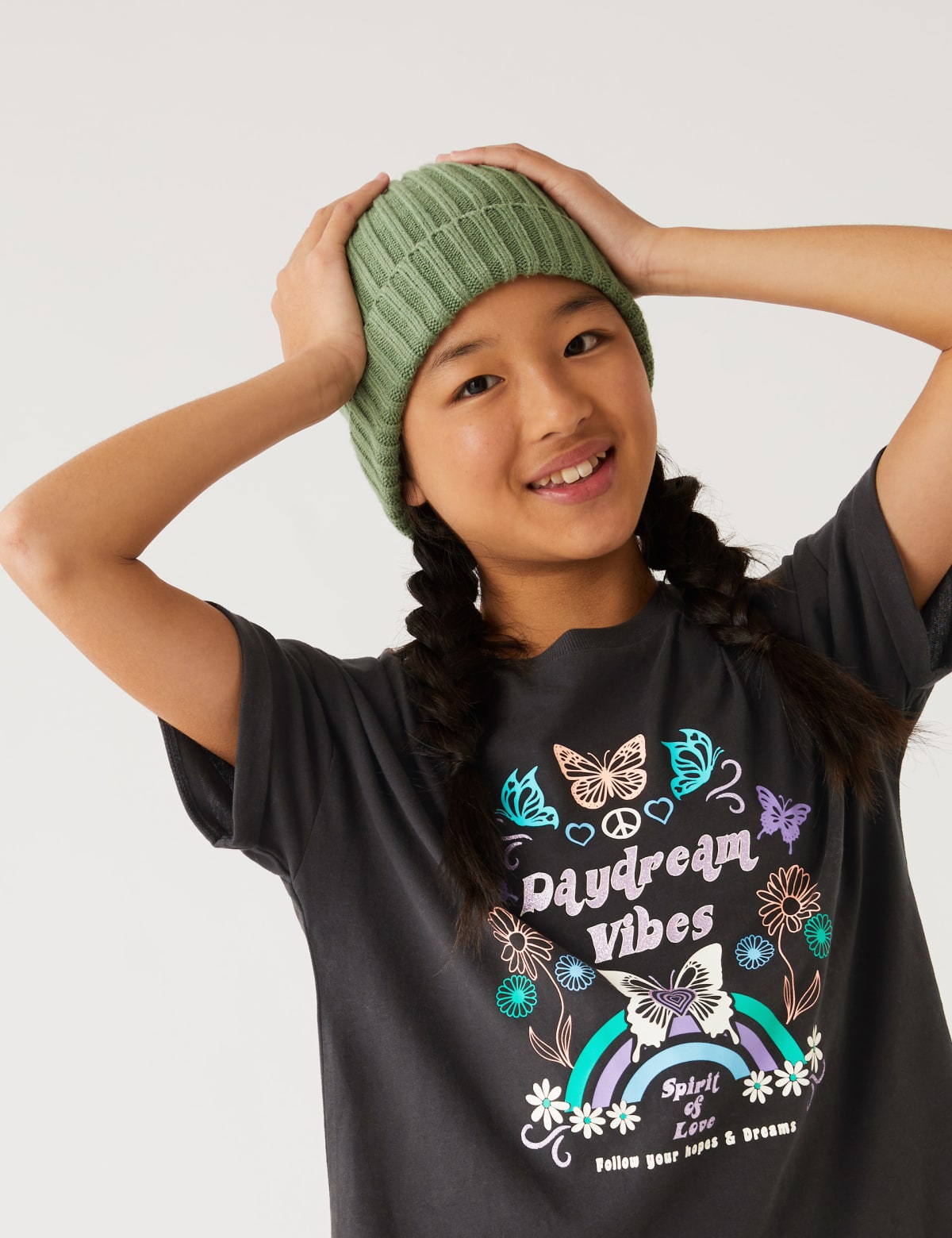 

Marks & Spencer Pure Cotton Butterfly Glitter T-Shirt (GIRLS, CHARCOAL, 7-8 Y)