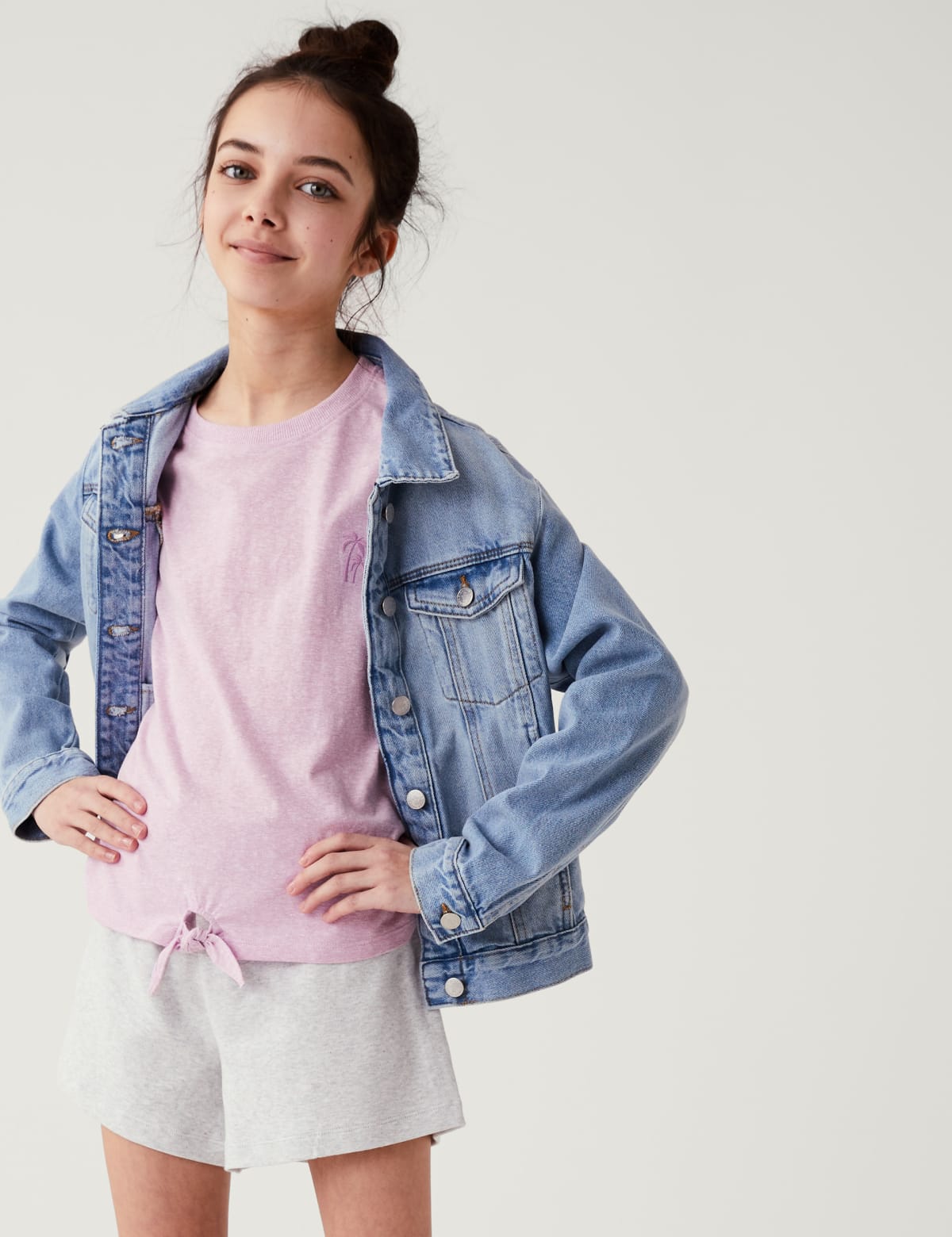 

Marks & Spencer Cotton Blend Tie Front T Shirt (GIRLS, PINK, 11-12)