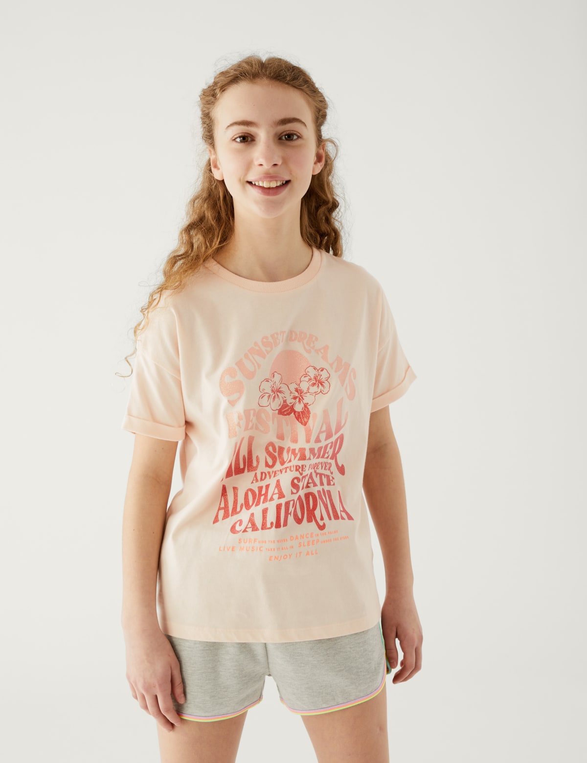 

Marks & Spencer Pure Cotton California Slogan T-Shirt (GIRLS, PEACH, 11-12)