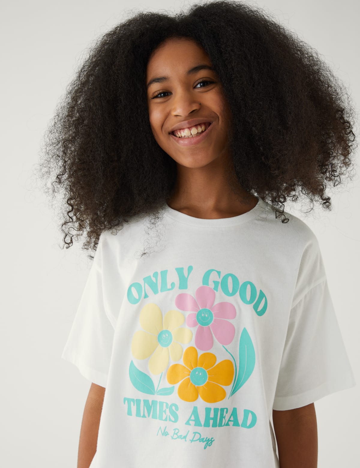 

Marks & Spencer Pure Cotton Floral Slogan T-Shirt (6-16 Yrs) (GIRLS, WHITE, 7-8 Y)