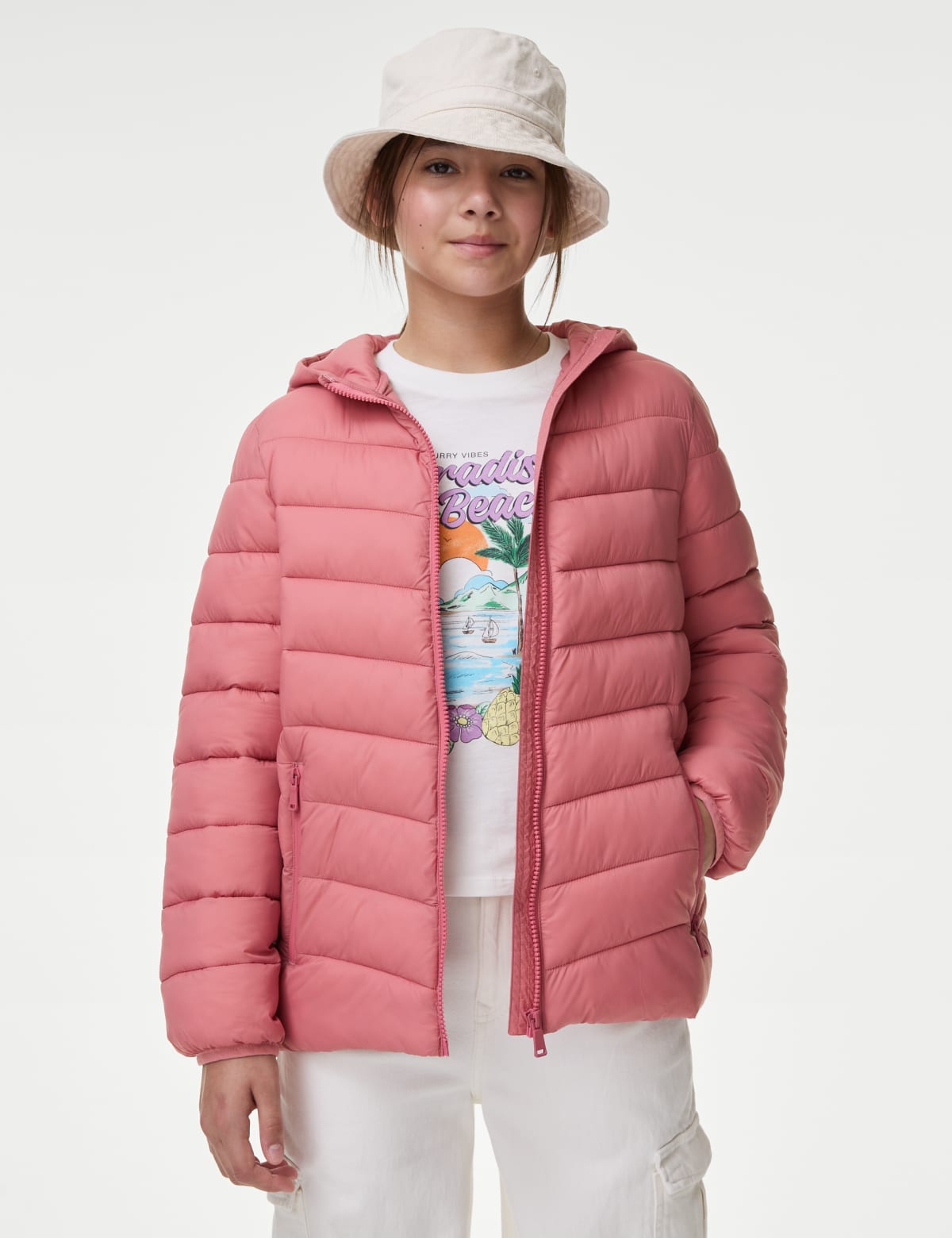 

Marks & Spencer Padded Hooded Jacket (6-16 Yrs) (GIRLS, PINK, 9-10Y)