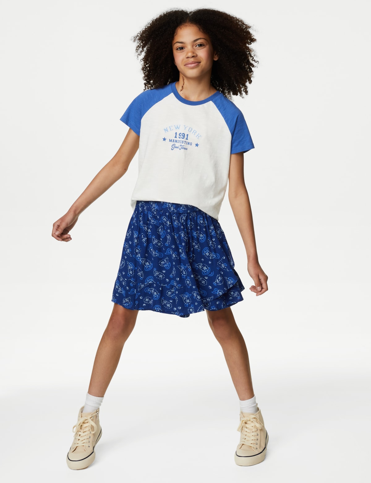 

Marks & Spencer Batik Print Skort (6-16 Yrs) (GIRLS, BLUE, 11-12)