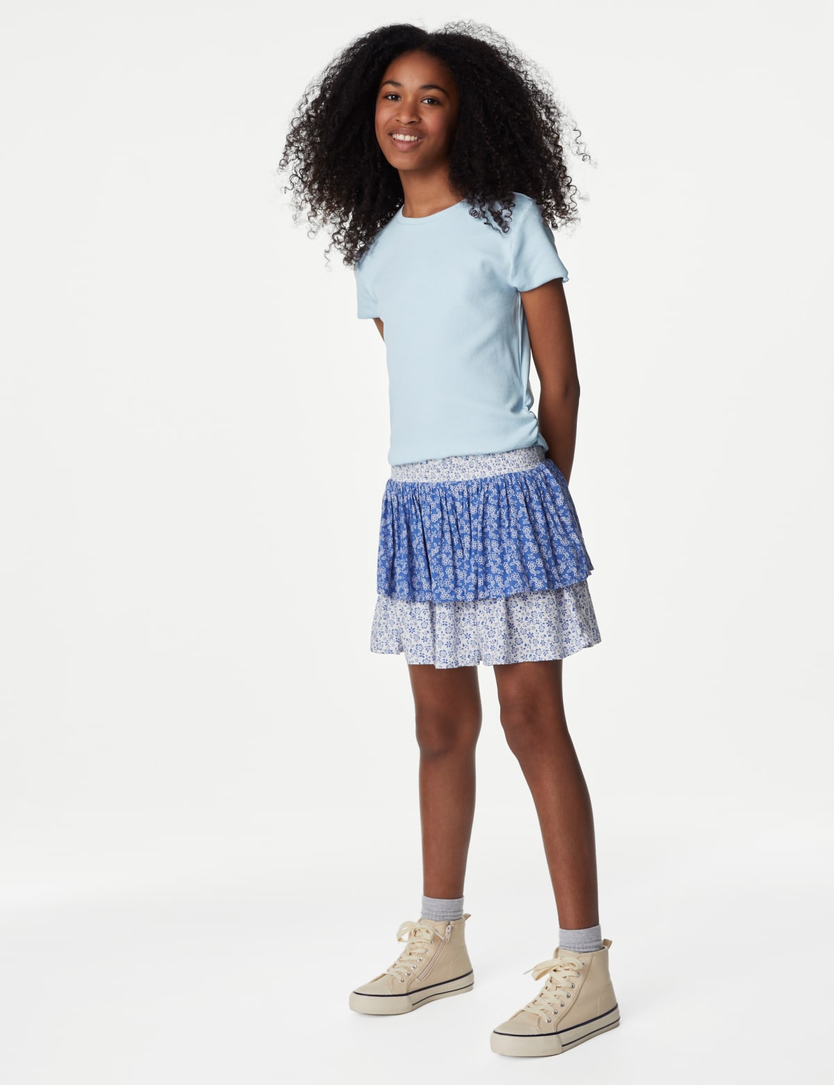 

Marks & Spencer Floral Skirt (6-16 Yrs) (GIRLS, BLUE MIX, 11-12)