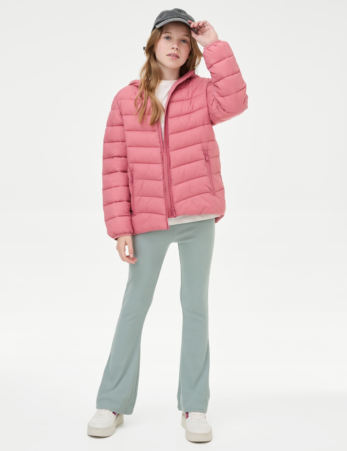 

Marks & Spencer Cotton Rich Ribbed Flared Trousers (6-16 Yrs) (GIRLS, KHAKI, 13-14)