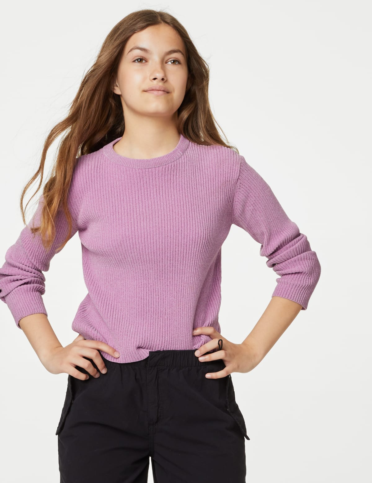 

Marks & Spencer Knitted Striped Jumper (6-16 Yrs) (GIRLS, PINK, 13-14)