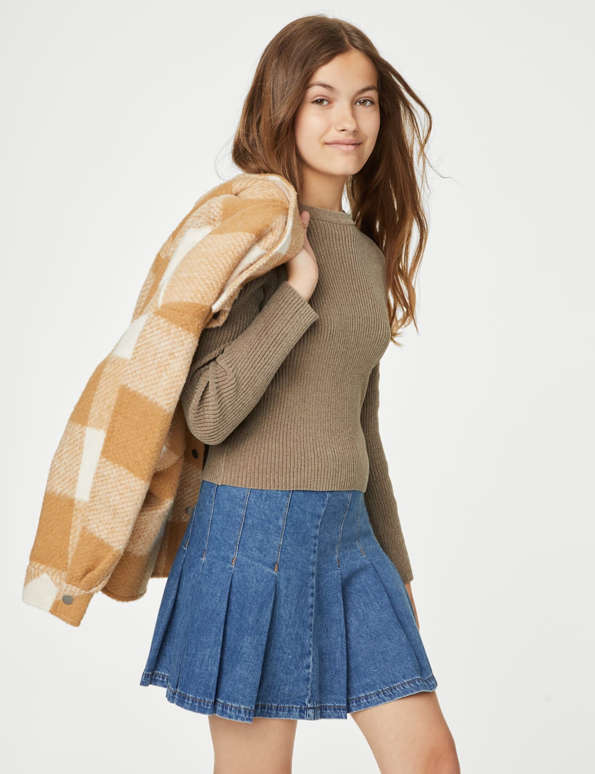 

Marks & Spencer Knitted Striped Jumper (6-16 Yrs) (GIRLS, MINK, 9-10Y)
