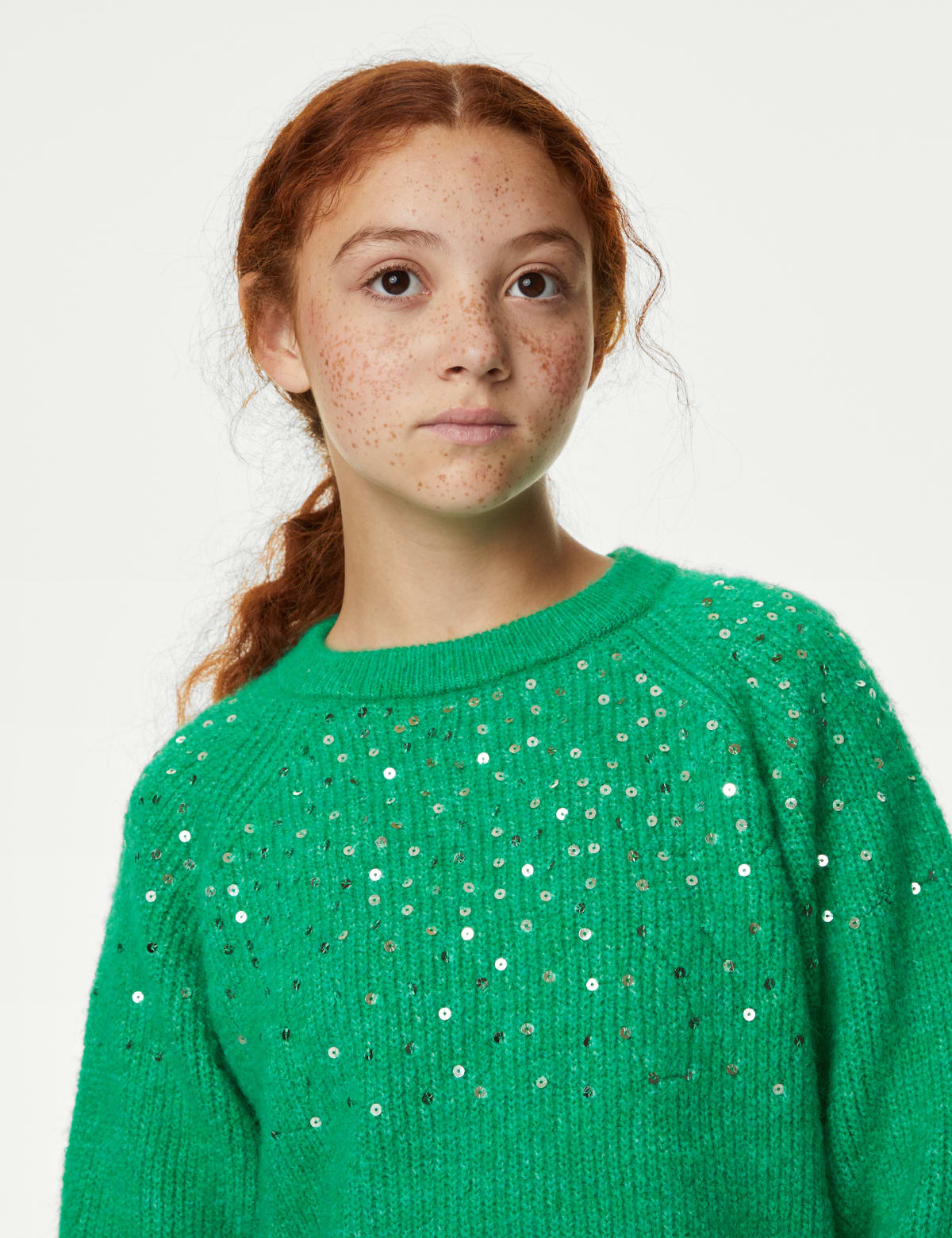 

Marks & Spencer Sequin Knitted Jumper (6-16 Yrs) (GIRLS, GREEN, 9-10Y)