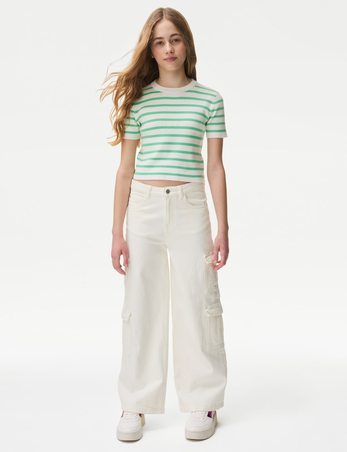 

Marks & Spencer Cotton Rich Cargo Jeans (6-16 Yrs) (GIRLS, IVORY, 13-14)