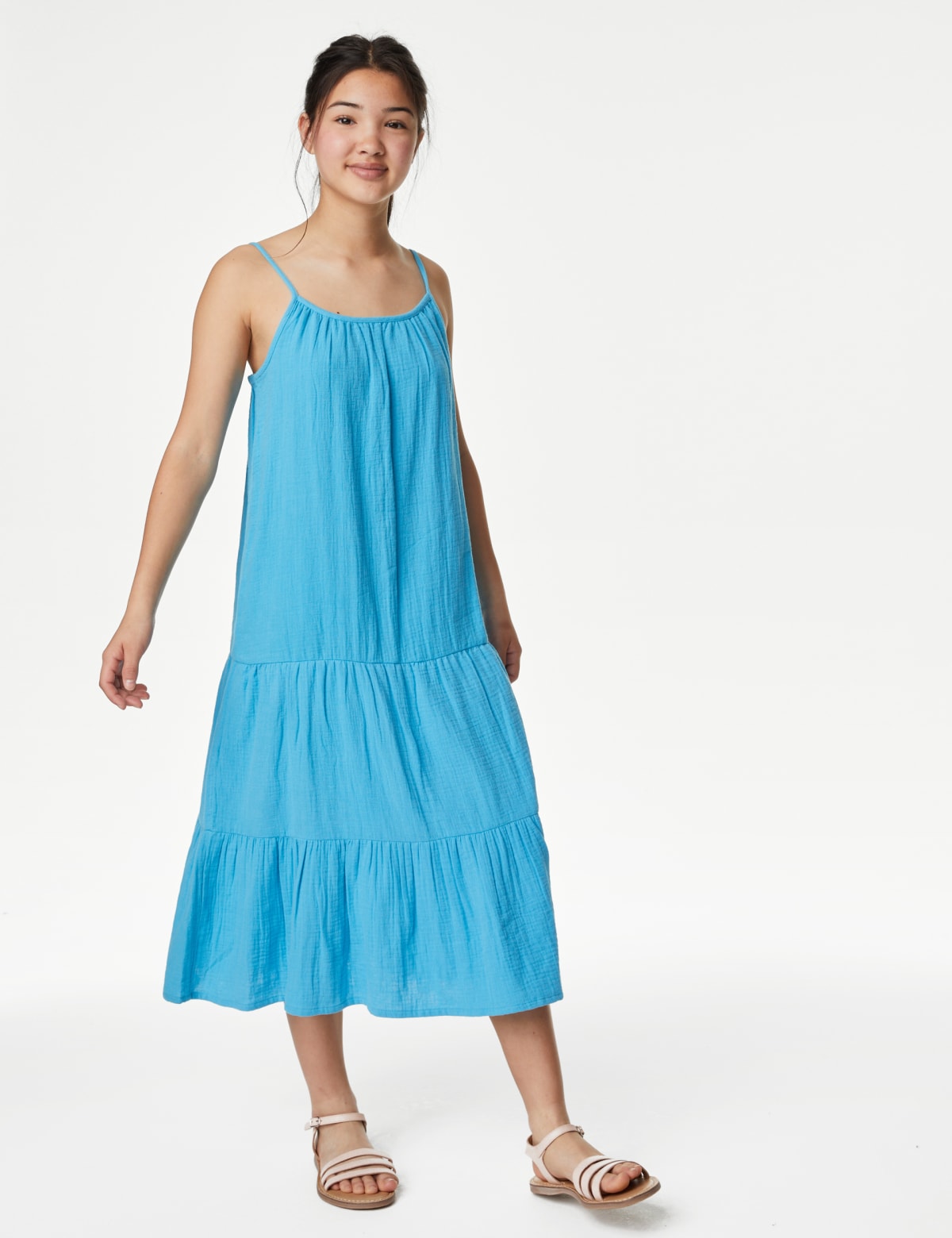 

Marks & Spencer Pure Cotton Tiered Maxi Dress (6-16 Yrs) (GIRLS, JADE, 7-8 Y)