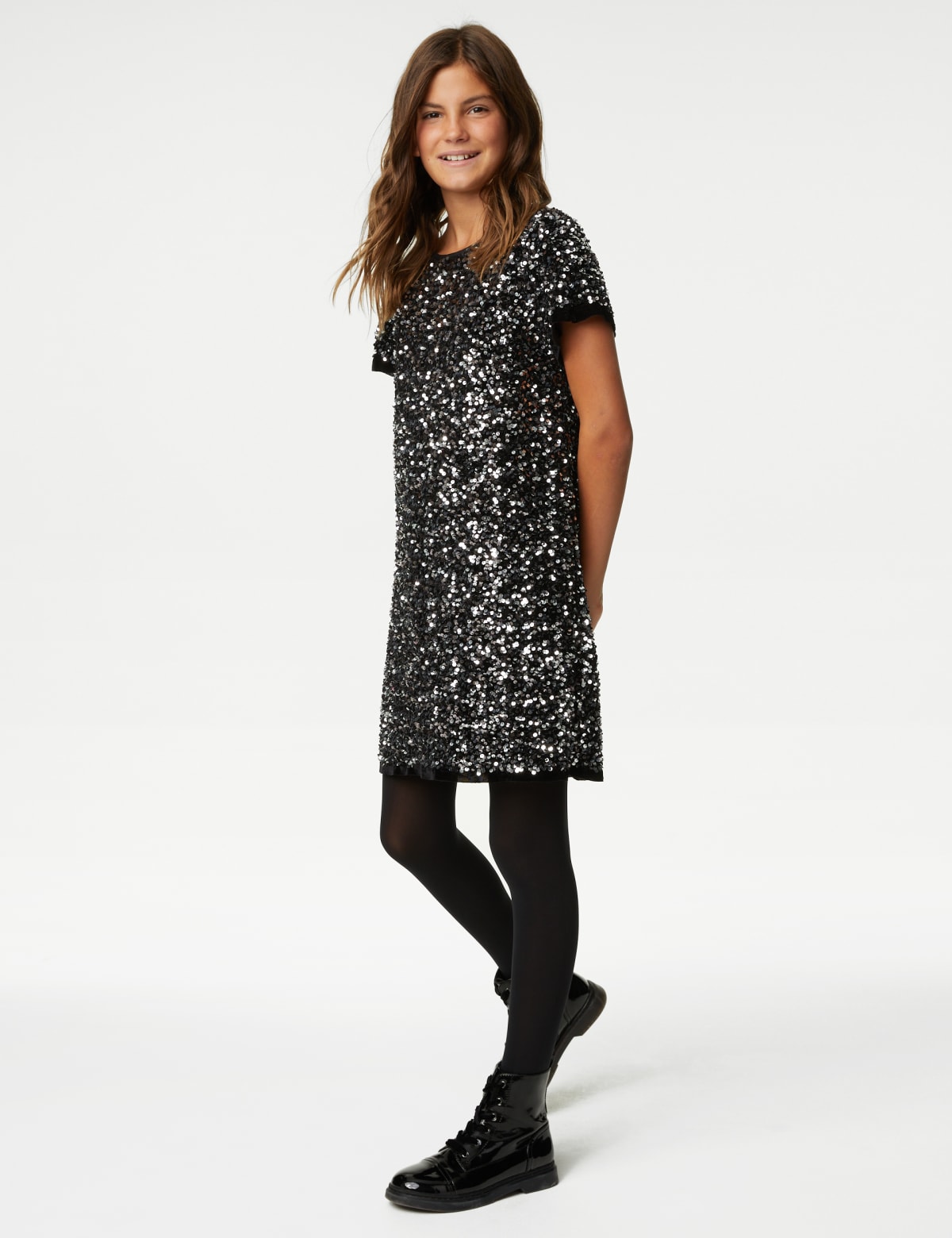 

Marks & Spencer Sequin Dress (6-16 Yrs) (GIRLS, BLACK, 9-10Y)