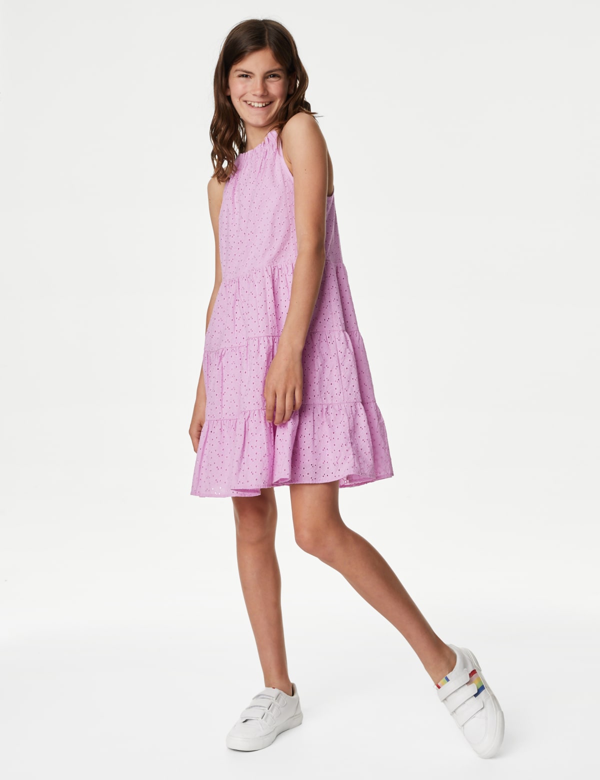 

Marks & Spencer Pure Cotton Broderie Dress (6-16 Yrs) (GIRLS, PINK, 11-12)