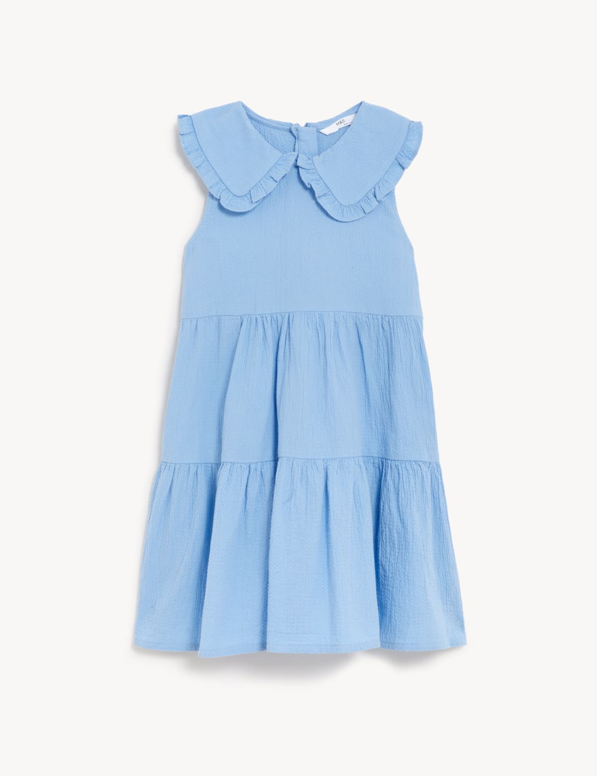 

Marks & Spencer Pure Cotton Tiered Dress (GIRLS, BLUE, 9-10Y)